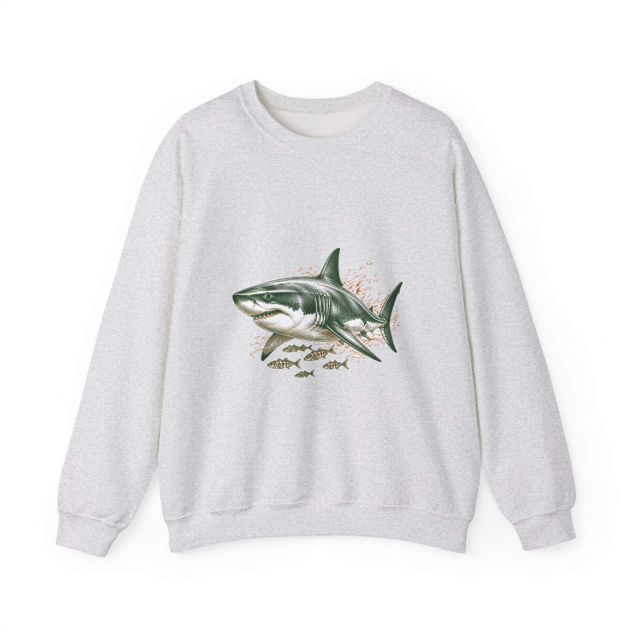 Matching Couple Sweatshirt - Shark & Dolphin Matching Couple Crewneck Sweatshirt Hand-Drawn Art His Hers Best Friend Gift - Design A