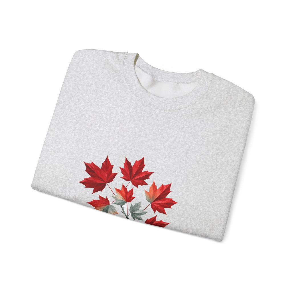 Matching Couple Sweatshirt - Cherry Blossom & Maple Leaf Matching Couple Crewneck Sweatshirt Geometric Art His Hers Couple Gift - Design B
