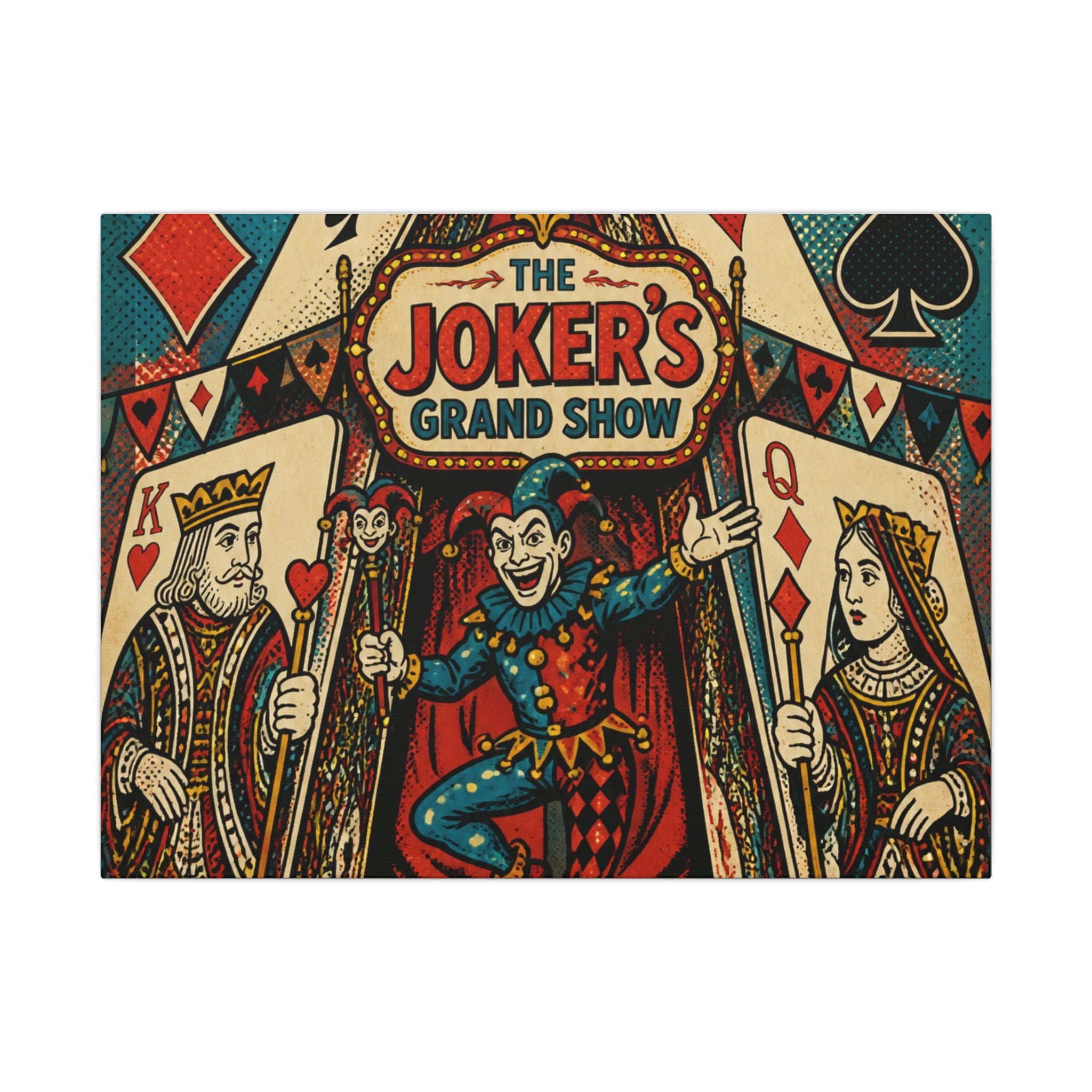 Playing Cards Tent Wall Art Canvas 24×36 Pop Art Restaurant Decor Maximalist Print