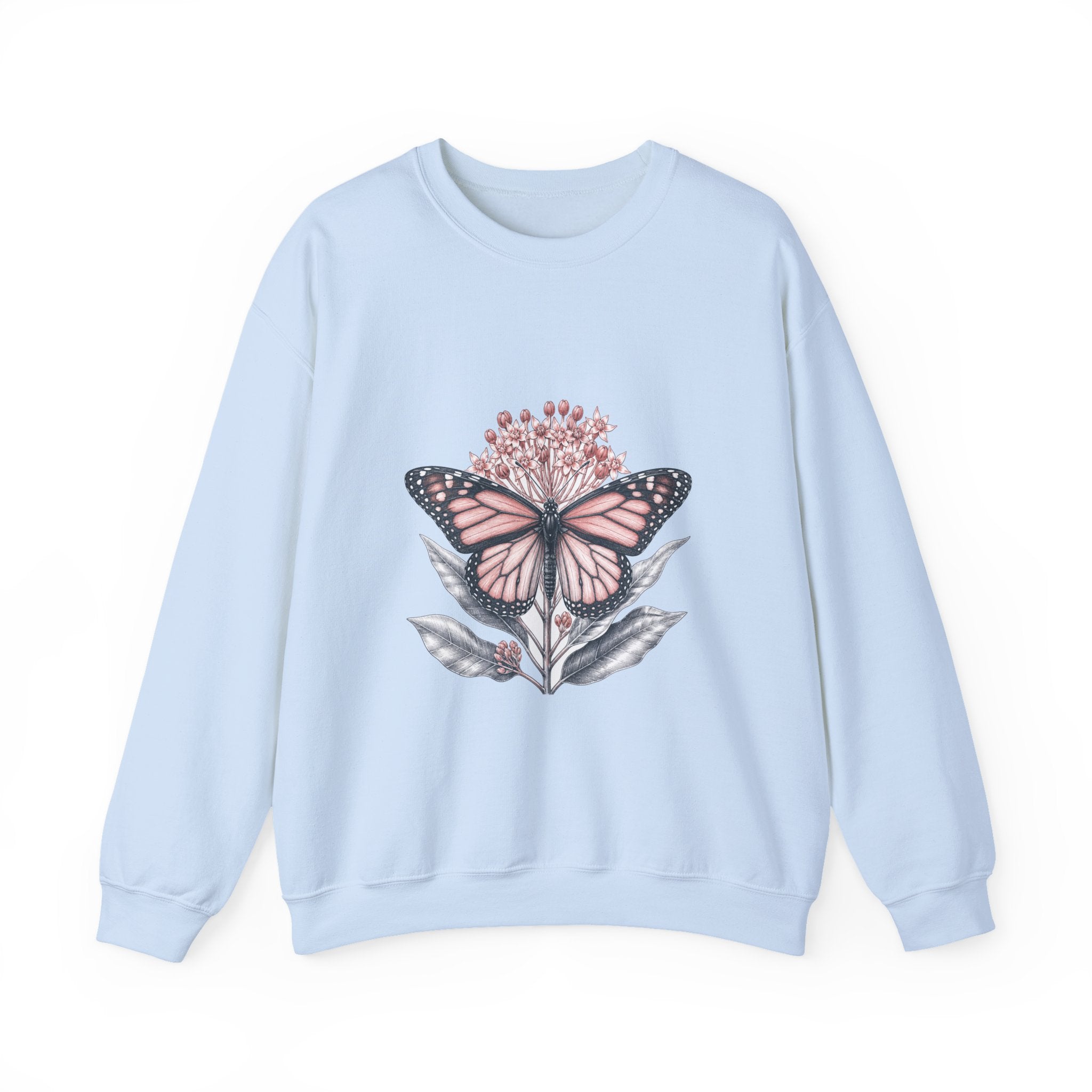 Matching Couple Sweatshirt - Butterfly & Moth Matching Couple Comfort Colors Crew Hand-Drawn Art His Hers Anniversary Gift - Design A