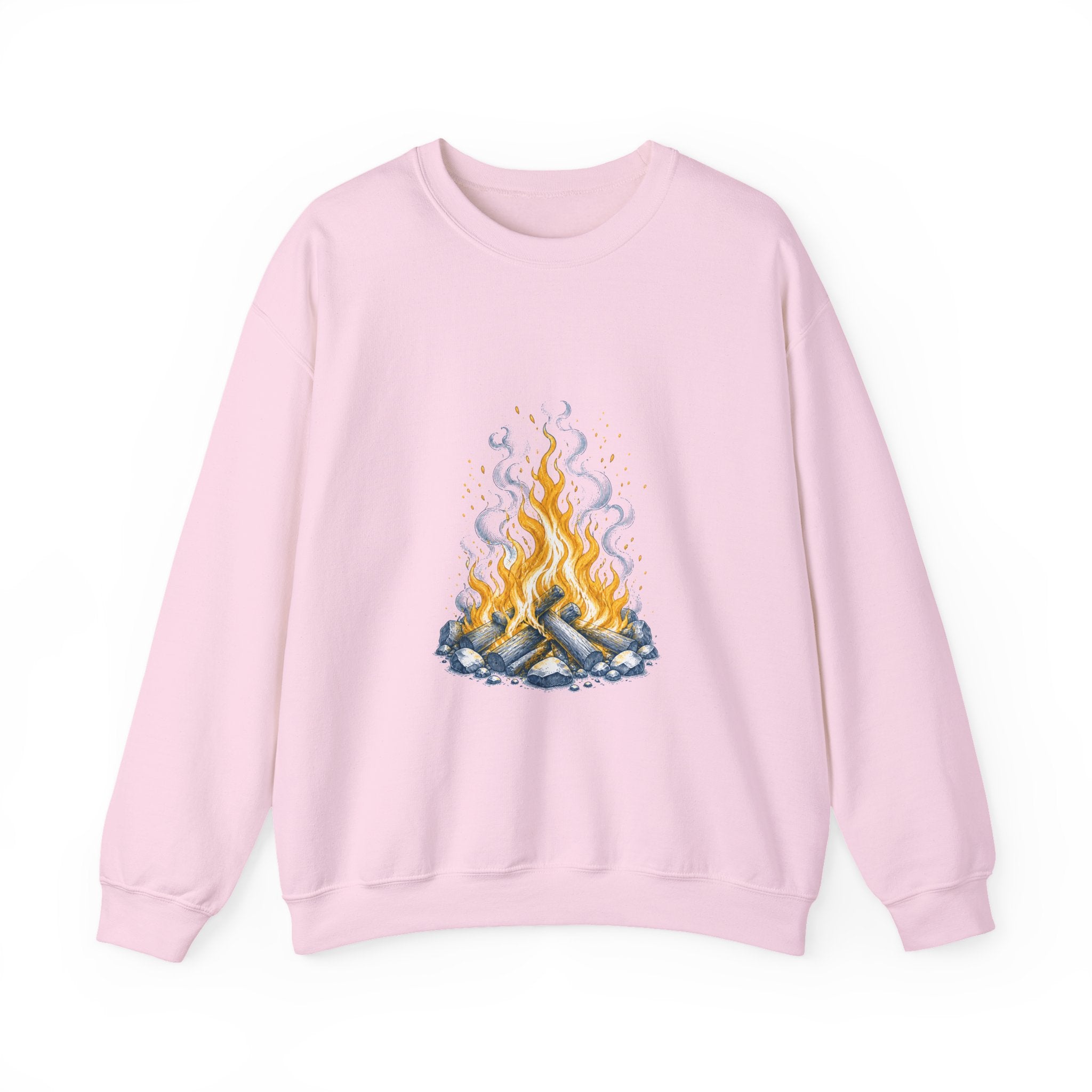 Matching Couple Sweatshirt - Wildfire & Waterfall Matching Couple Comfort Colors Crew Hand-Drawn Art His Hers Anniversary Gift - Design A
