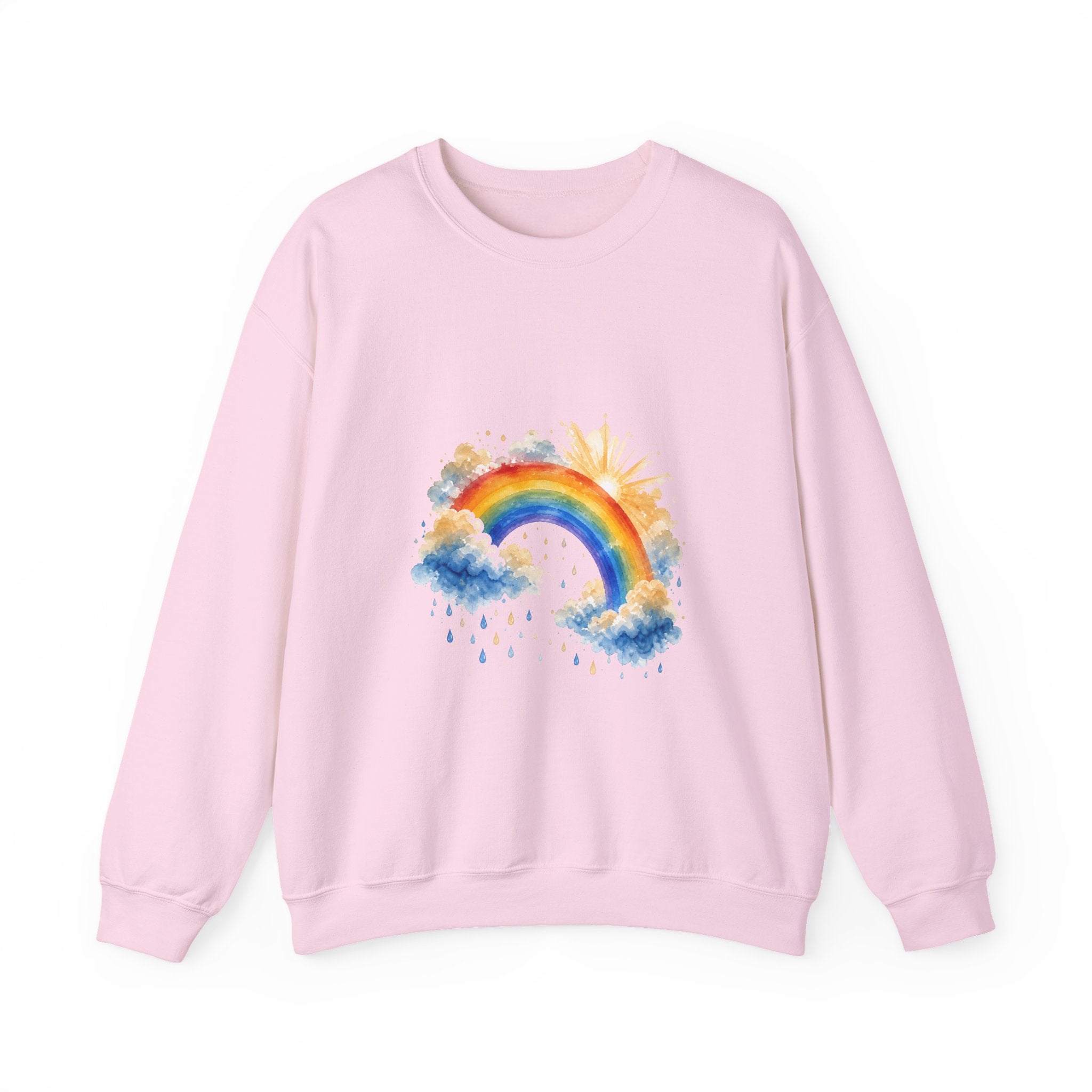 Matching Couple Sweatshirt - Storm & Rainbow Matching Couple Comfort Colors Crew Watercolor Art His Hers Birthday Gift - Design B