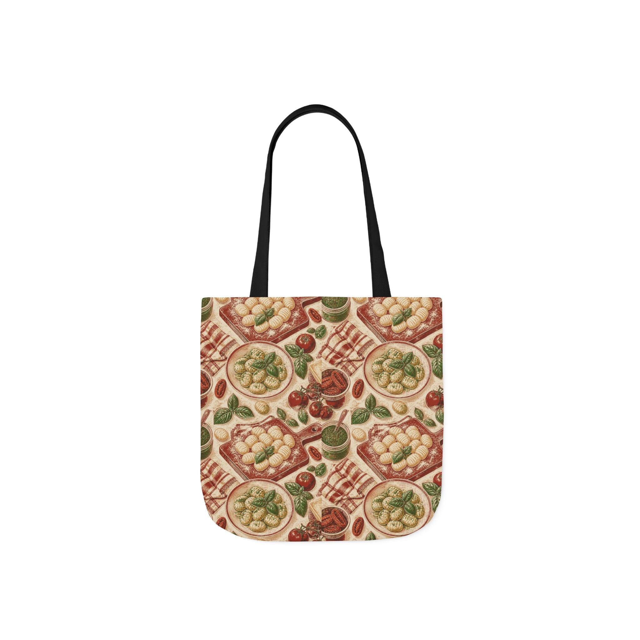 Potato Gnocchi Canvas Tote Bag Mediterranean Kitchen Linocut Design Italian Cottagecore Gift