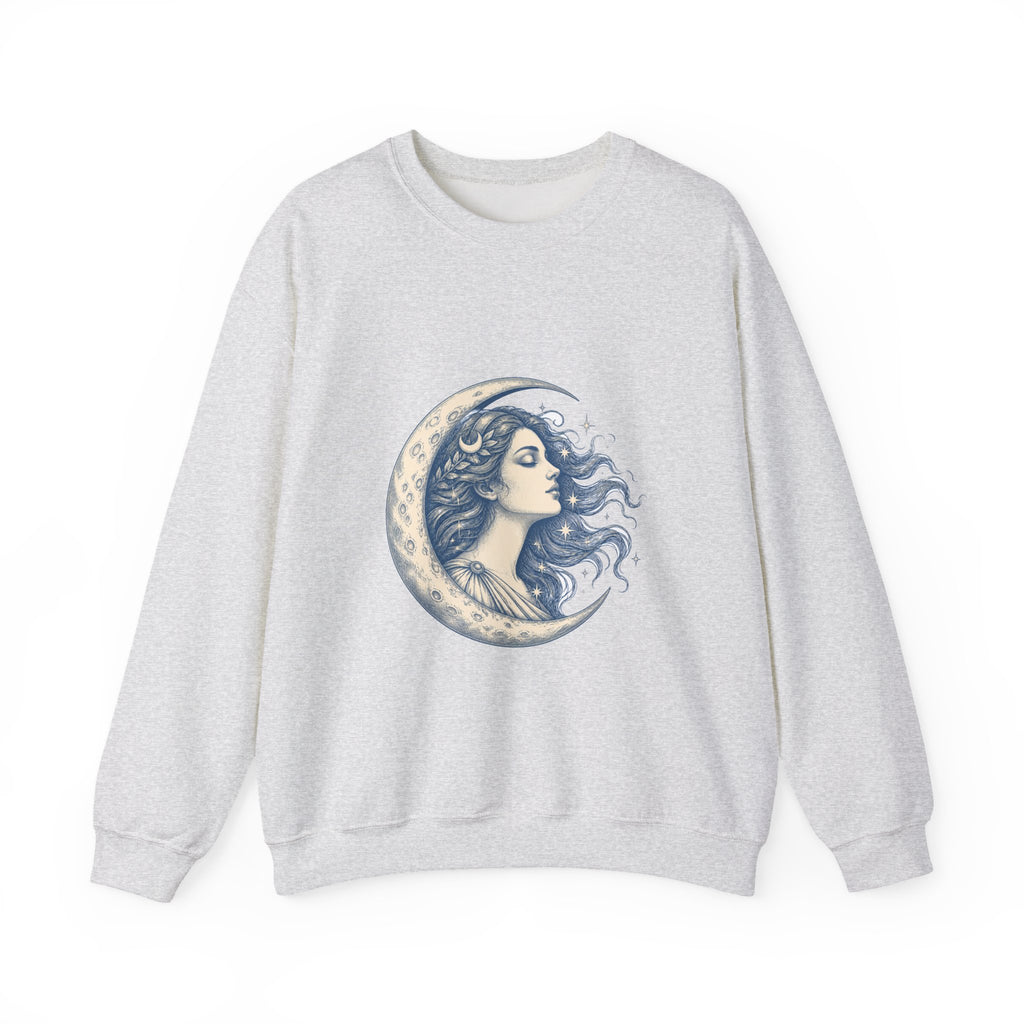 Matching Couple Sweatshirt - Helios & Selene Matching Couple Premium Fleece Sweatshirt Hand-Drawn Art His Hers Anniversary Gift - Design B