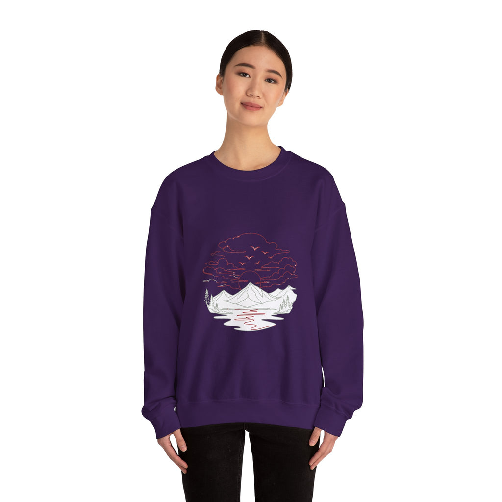 Matching Couple Sweatshirt - Sunrise & Sunset Matching Couple Comfort Colors Crew Minimalist Art His Hers Christmas Gift - Design B