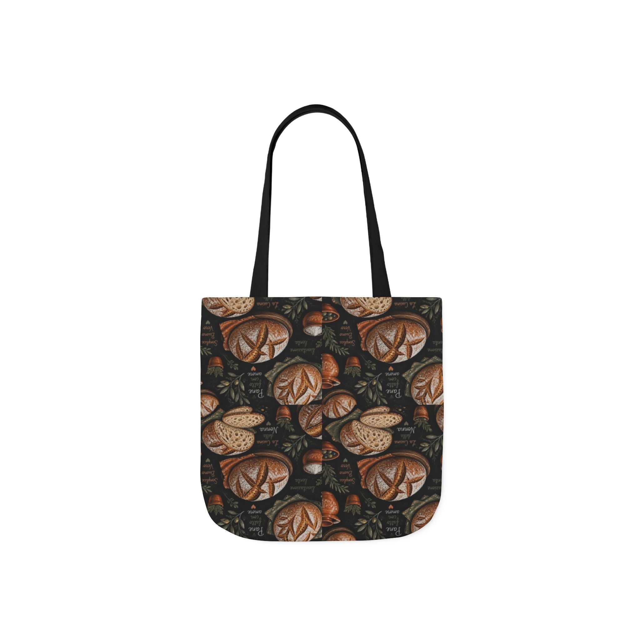 Rustic Sourdough Bread Canvas Tote Bag Mediterranean Kitchen Chalk Art Design Italian Cottagecore Gift