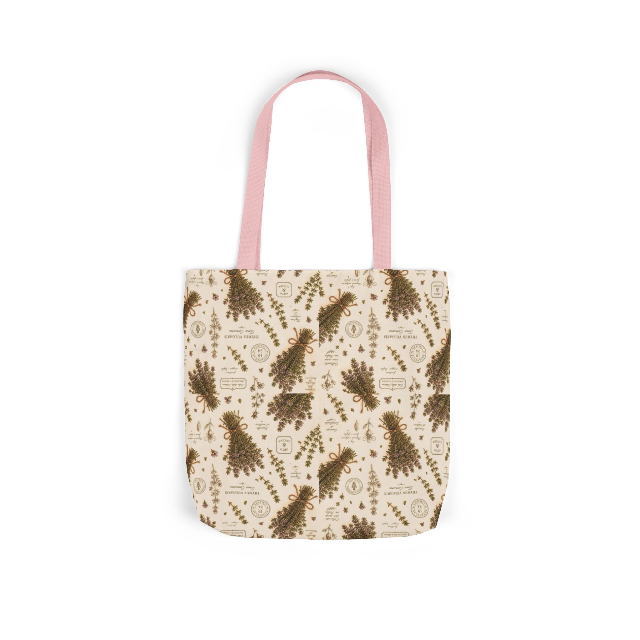 Thyme Bundles Canvas Tote Bag Mediterranean Kitchen Botanical Design Italian Cottagecore Gift