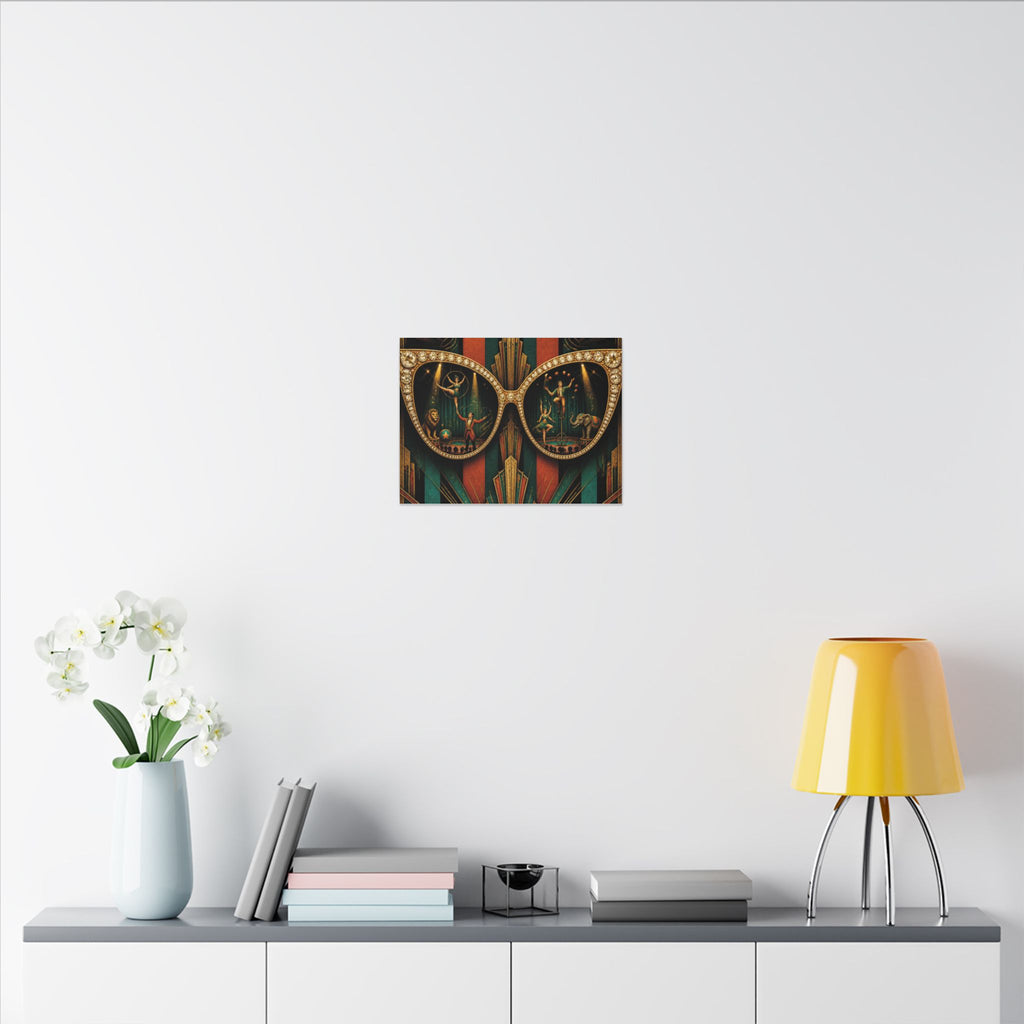 Sunglasses Circus Ring Wall Art Canvas 24×36 Art Deco Bar Area Decor Maximalist Print