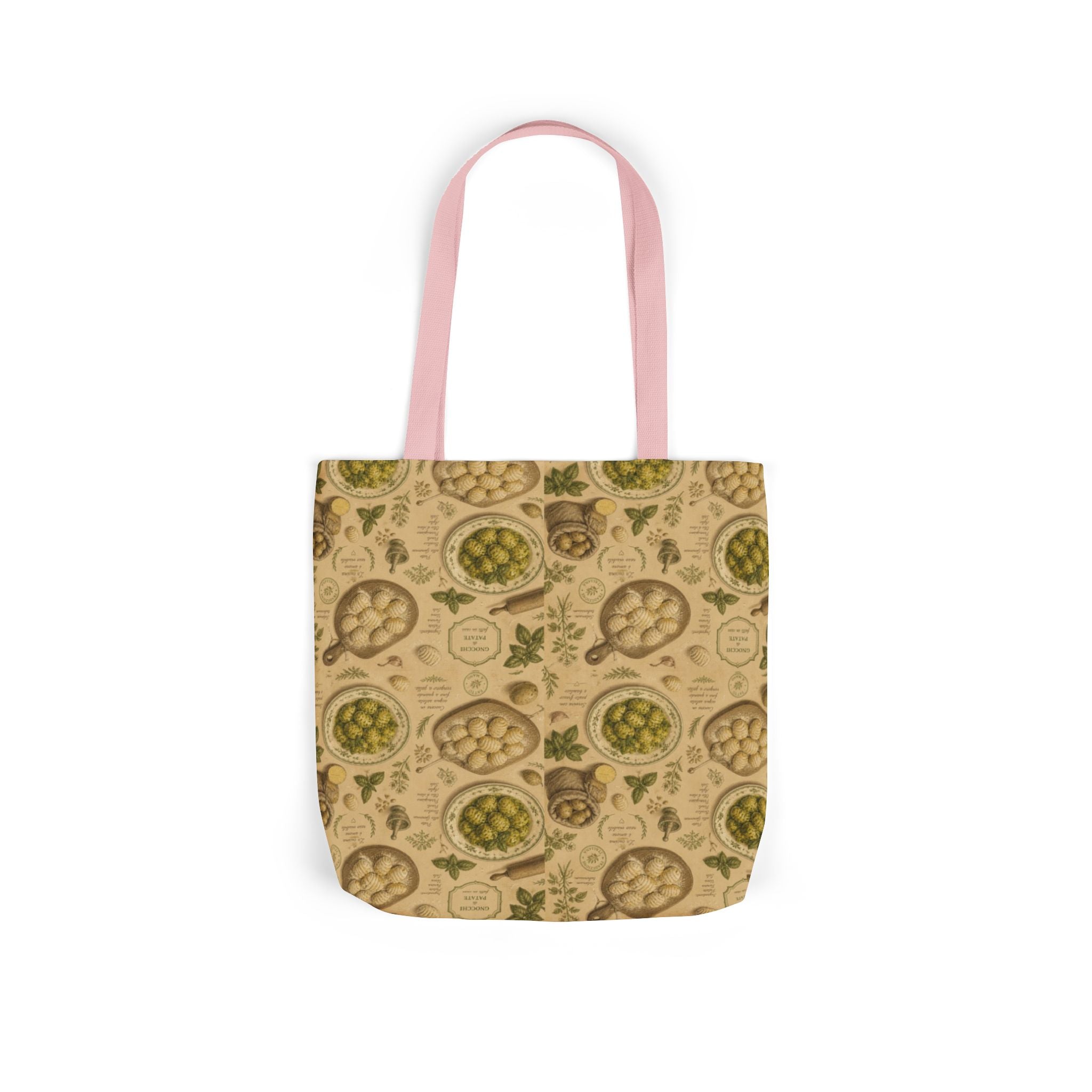 Potato Gnocchi Canvas Tote Bag Mediterranean Kitchen Botanical Design Italian Cottagecore Gift
