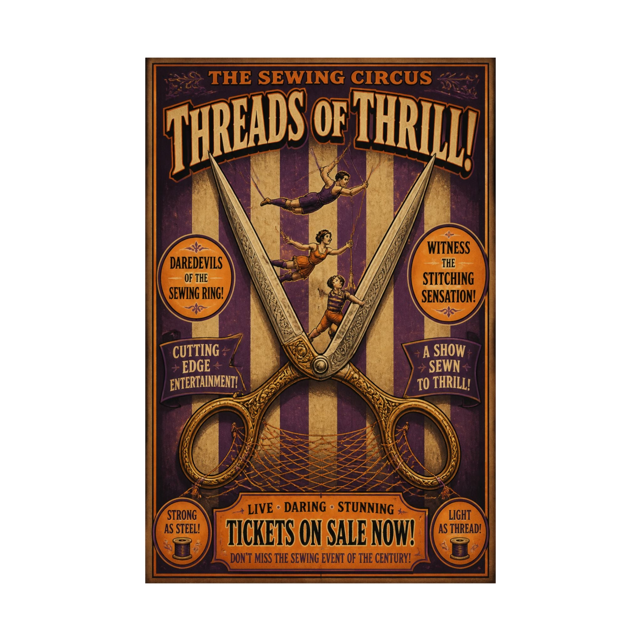 Giant Scissors Trapeze Wall Art Poster 18×24 Vintage Circus Kitchen Decor Maximalist Print