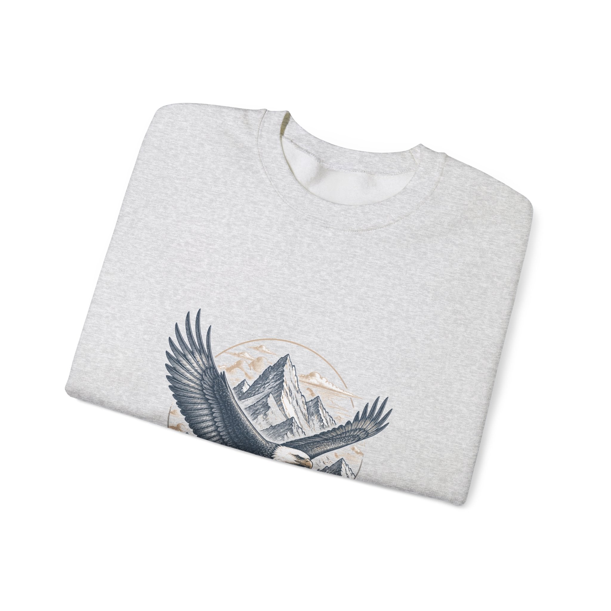 Matching Couple Sweatshirt - Eagle & Whale Matching Couple Crewneck Sweatshirt Hand-Drawn Art His Hers Best Friend Gift - Design A