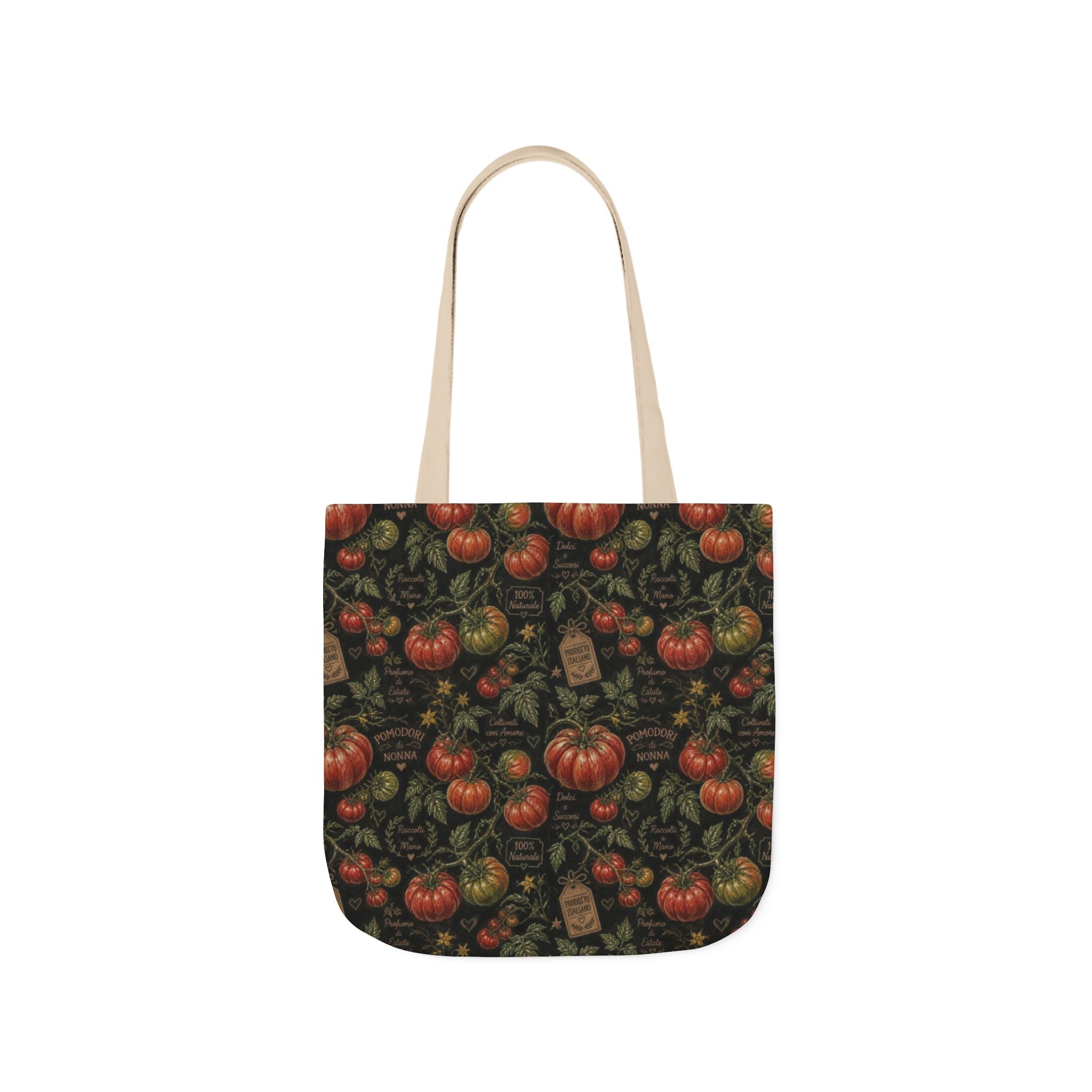 Heritage Tomatoes Canvas Tote Bag Mediterranean Kitchen Chalk Art Design Italian Cottagecore Gift