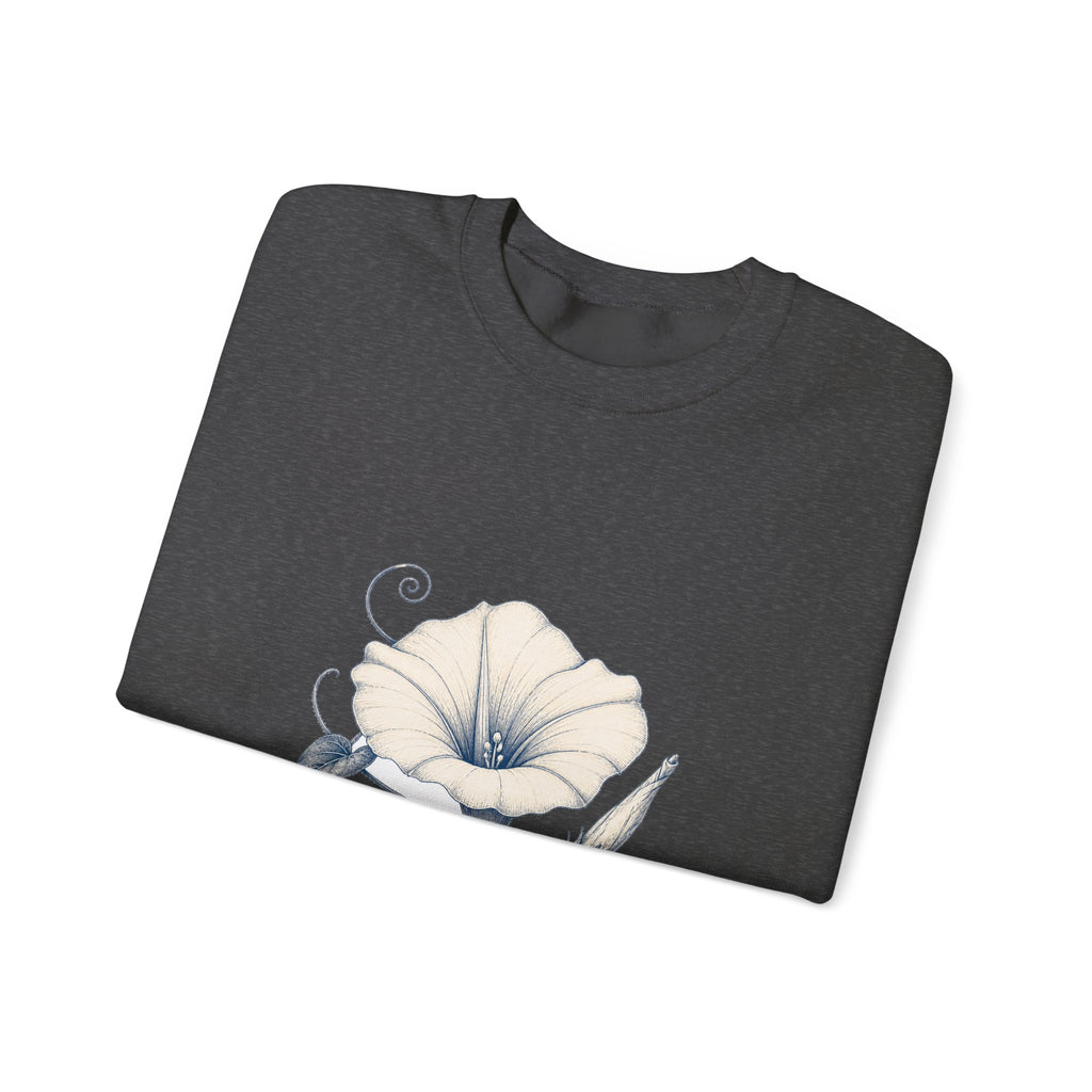 Matching Couple Sweatshirt - Sunflower & Moonflower Matching Couple Comfort Colors Crew Hand-Drawn Art His Hers Anniversary Gift - Design B