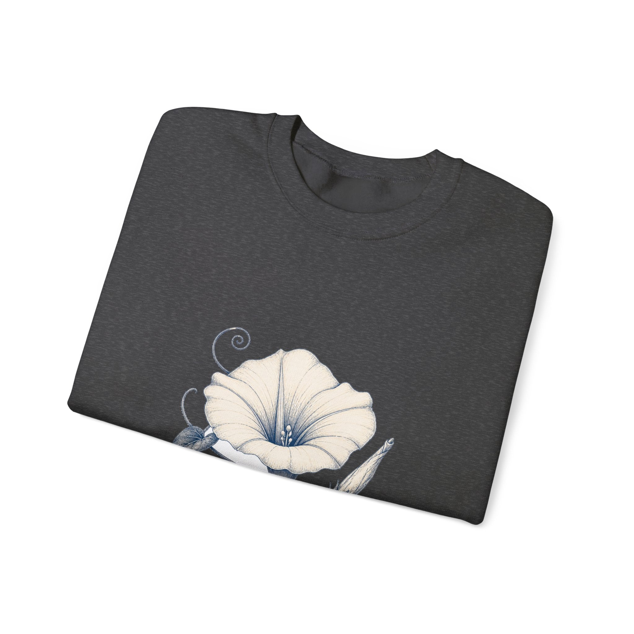 Matching Couple Sweatshirt - Sunflower & Moonflower Matching Couple Comfort Colors Crew Hand-Drawn Art His Hers Anniversary Gift - Design B