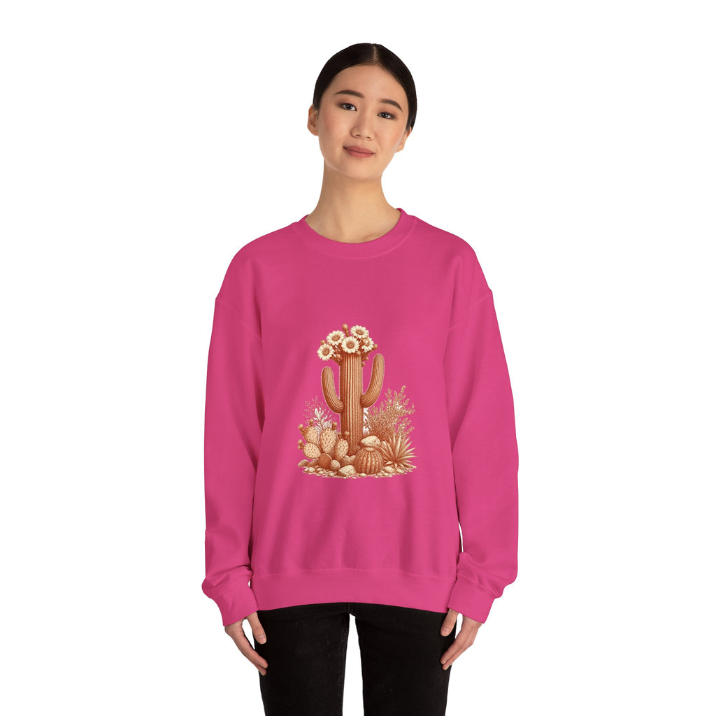 Matching Couple Sweatshirt - Desert & Rainforest Matching Couple Crewneck Sweatshirt Vintage Art His Hers Wedding Gift - Design A
