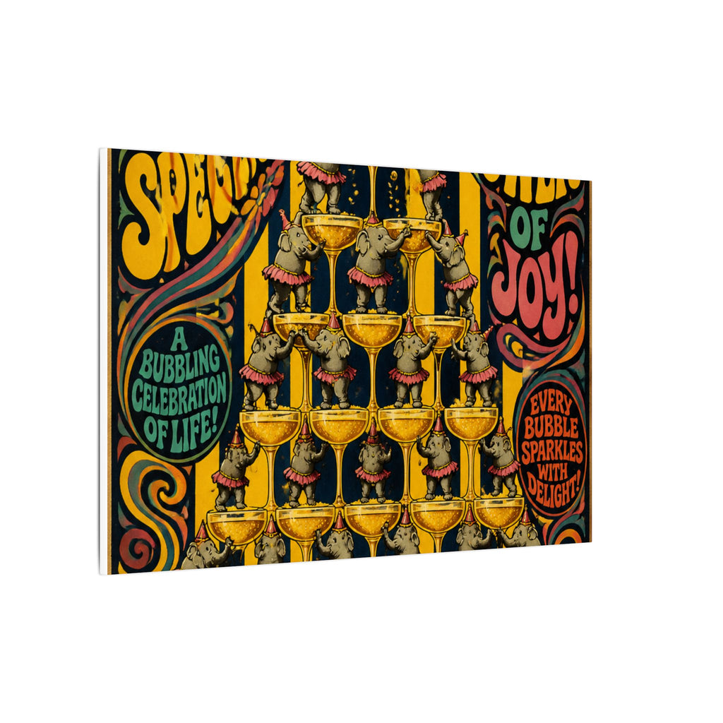 Champagne Tower Elephants Wall Art Canvas 24×36 Psychedelic Dining Room Decor Maximalist Print