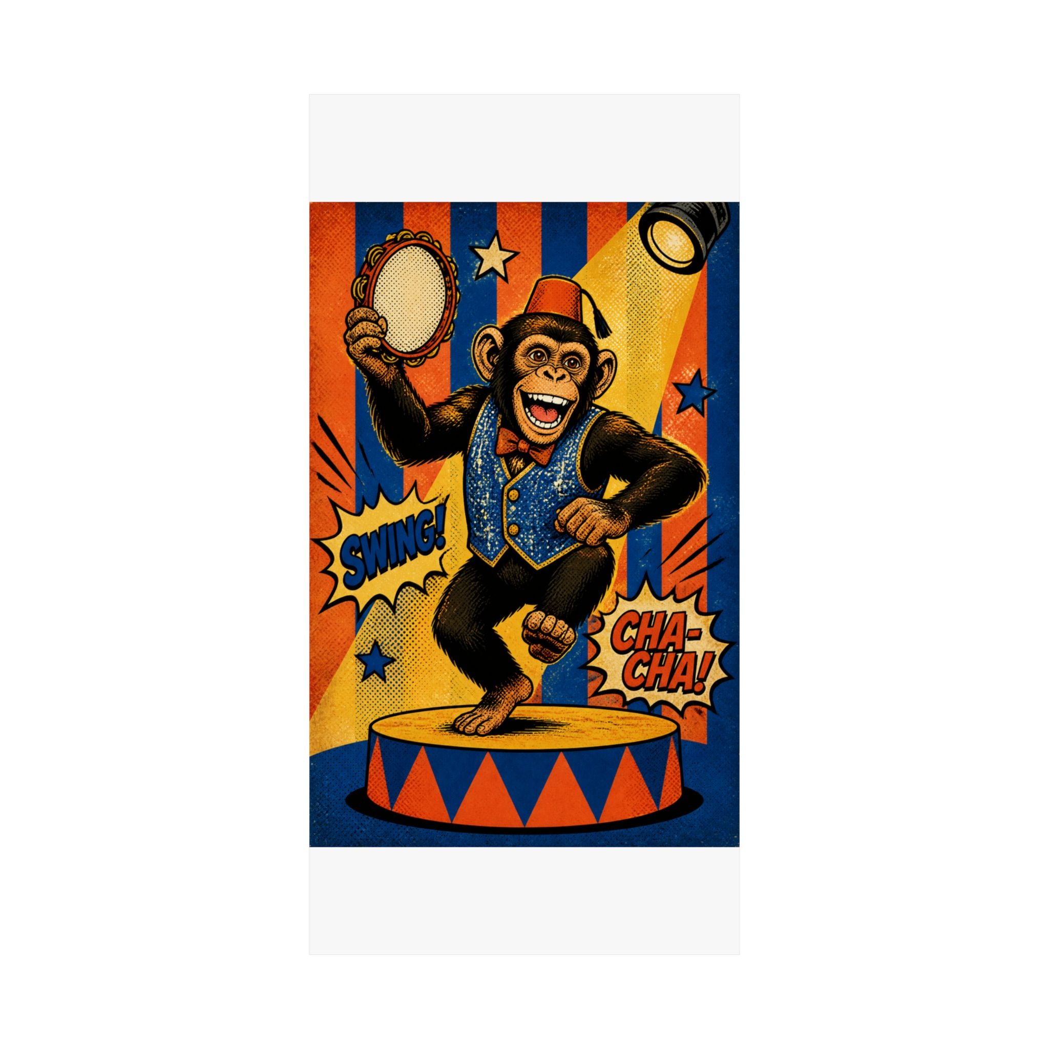 Dancing Monkey Wall Art Poster 18×24 Pop Art Living Room Decor Maximalist Print