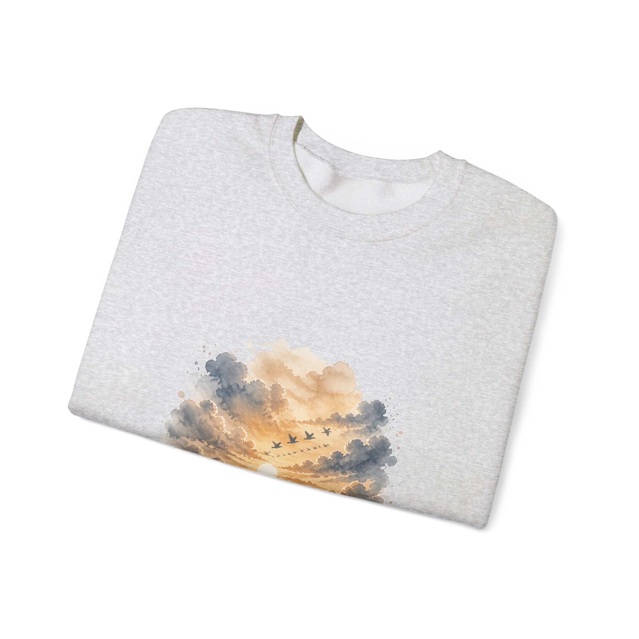 Matching Couple Sweatshirt - Sunrise & Sunset Matching Couple Premium Fleece Sweatshirt Watercolor Art His Hers Birthday Gift - Design B
