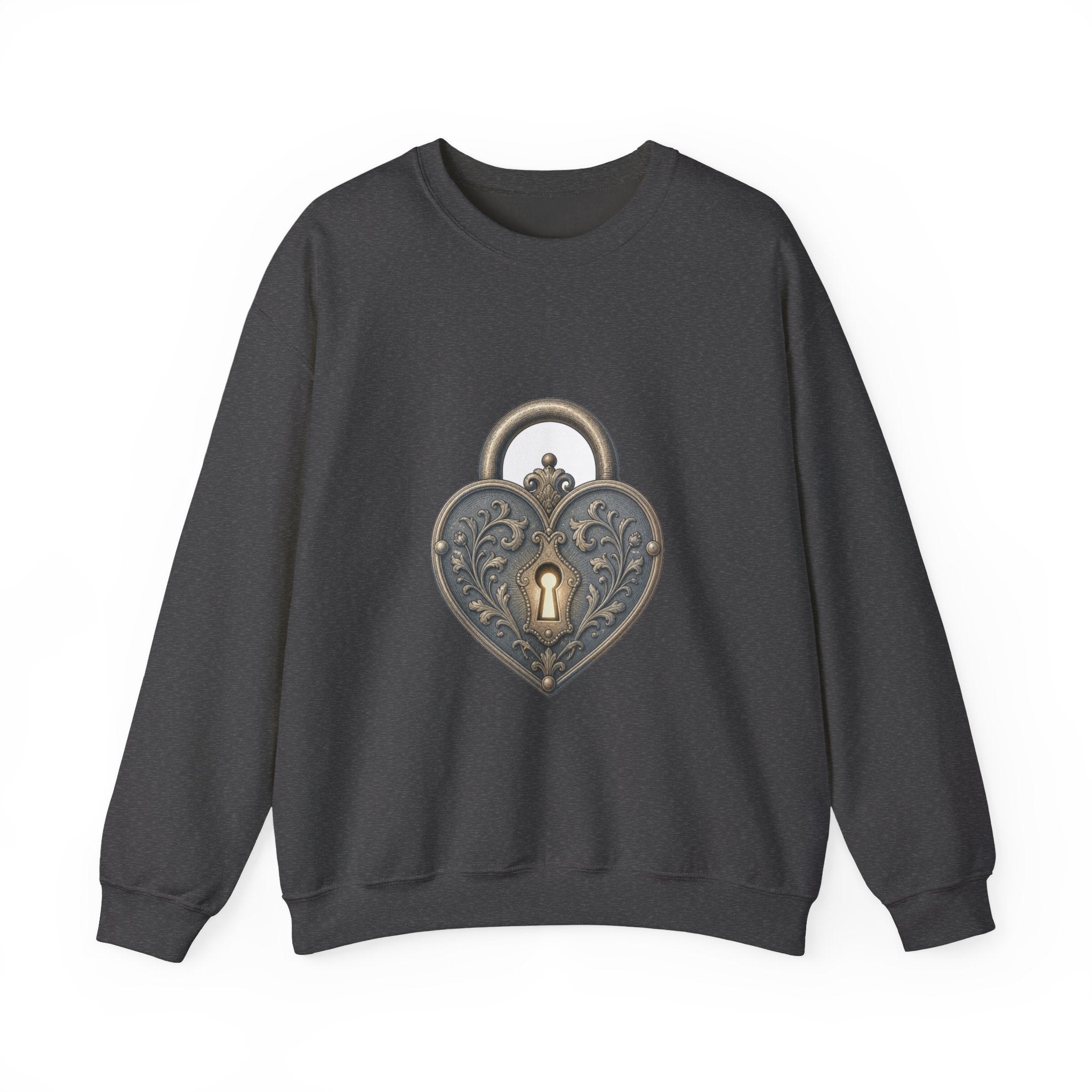 Matching Couple Sweatshirt - Key & Lock Matching Couple Premium Fleece Sweatshirt Vintage Art His Hers Honeymoon Gift - Design B