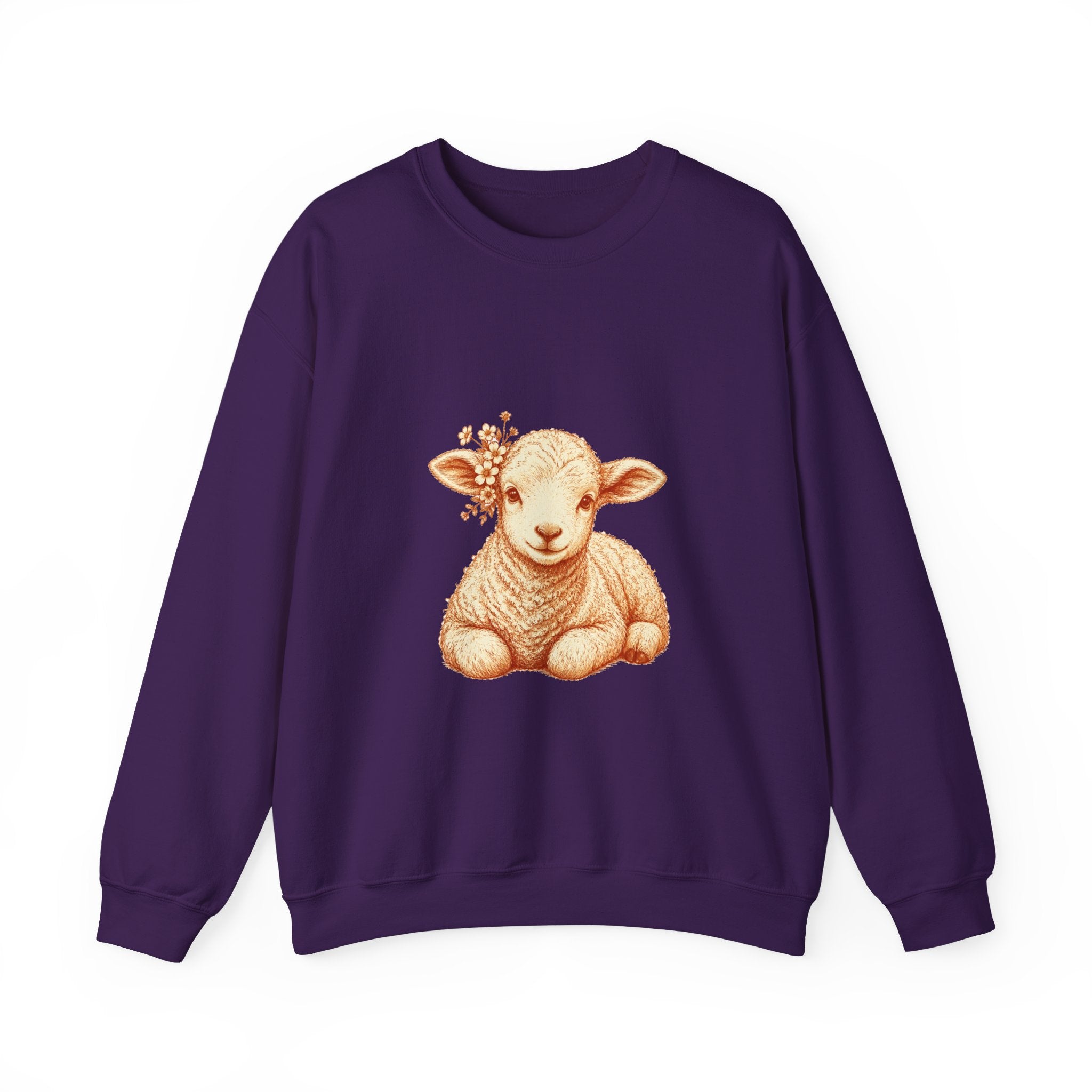 Matching Couple Sweatshirt - Lion & Lamb Matching Couple Comfort Colors Crew Hand-Drawn Art His Hers Anniversary Gift - Design B