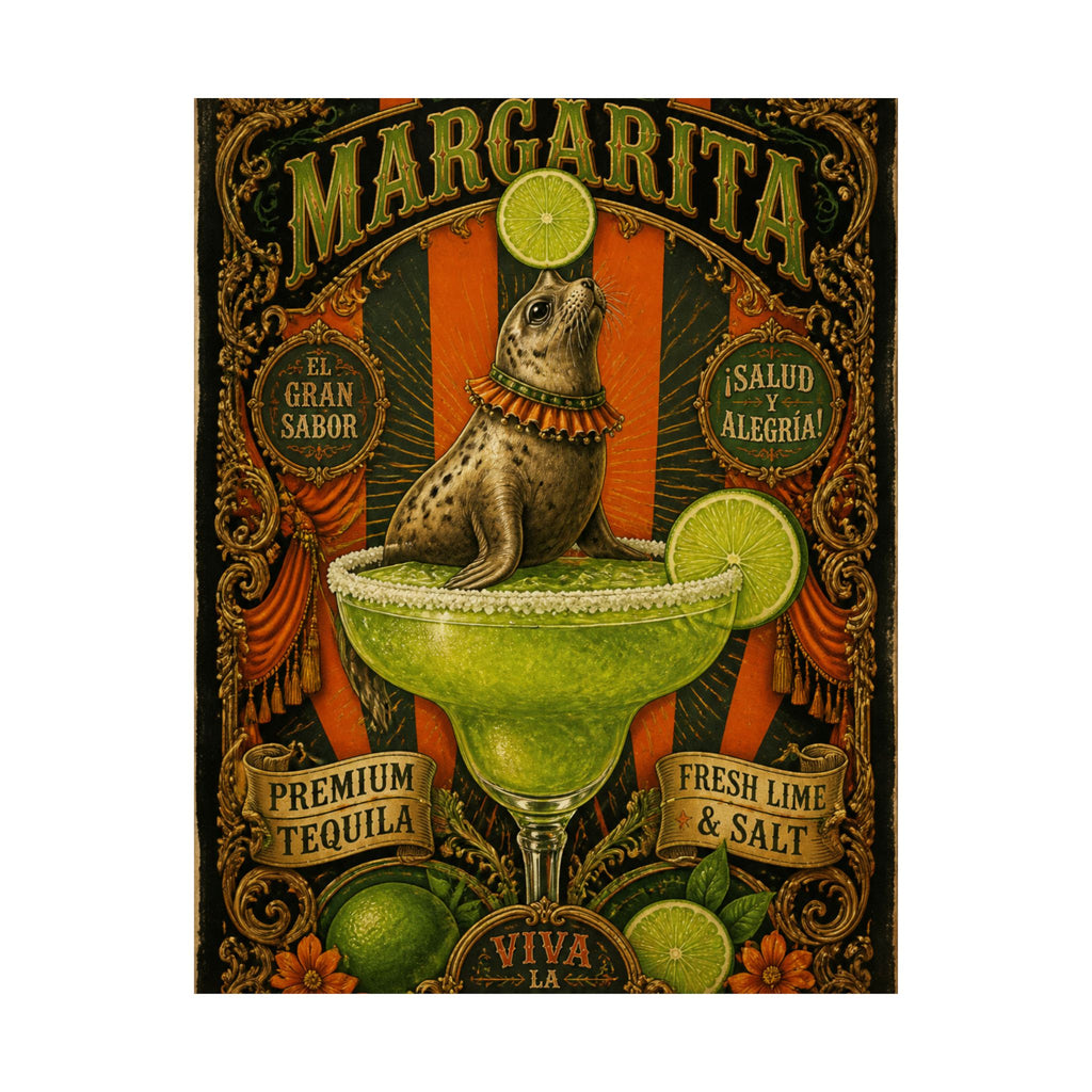 Margarita Balancing Seal Wall Art Poster 18×24 Baroque Home Office Decor Maximalist Print