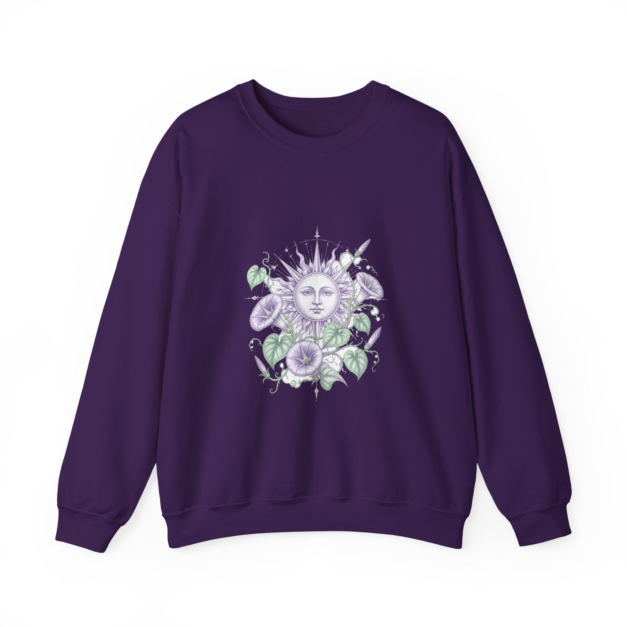 Matching Couple Sweatshirt - Sun & Moon Matching Couple Crewneck Sweatshirt Vintage Art His Hers Wedding Gift - Design B