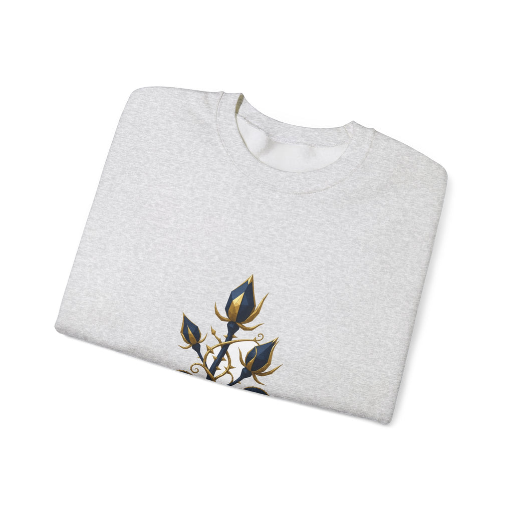 Matching Couple Sweatshirt - Rose & Thorn Matching Couple Crewneck Sweatshirt Geometric Art His Hers Couple Gift - Design B