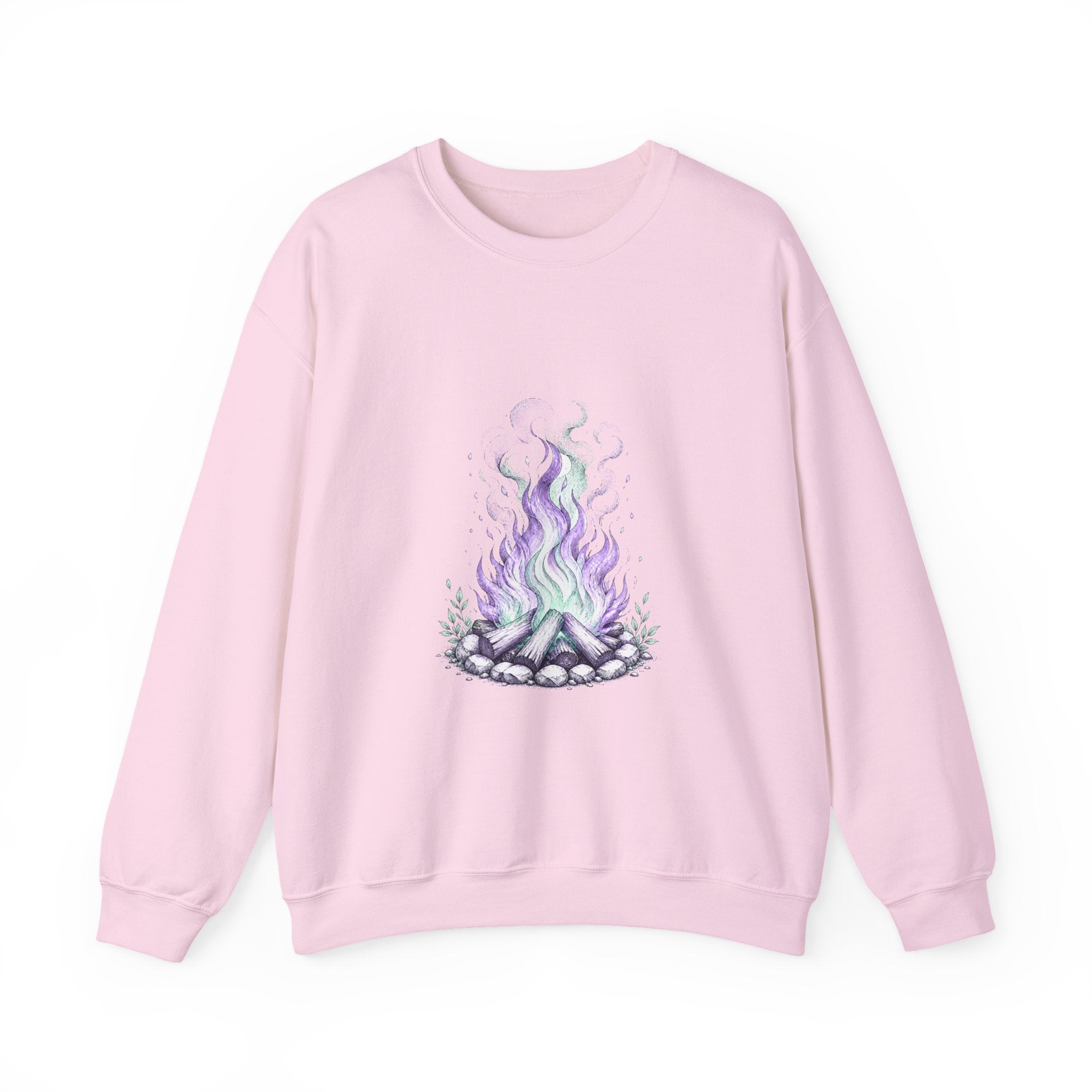 Matching Couple Sweatshirt - Wildfire & Waterfall Matching Couple Crewneck Sweatshirt Hand-Drawn Art His Hers Best Friend Gift - Design A