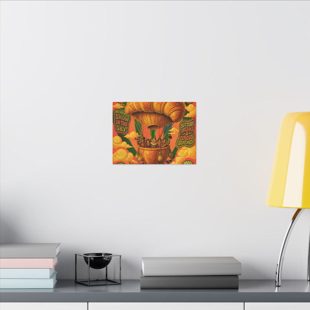 Croissant Hot Air Balloon Wall Art Canvas 24×36 Psychedelic Dining Room Decor Maximalist Print