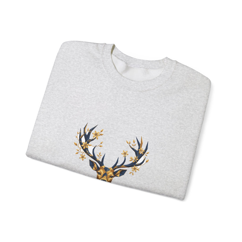 Matching Couple Sweatshirt - Bear & Deer Matching Couple Comfort Colors Crew Geometric Art His Hers Love Gift - Design B