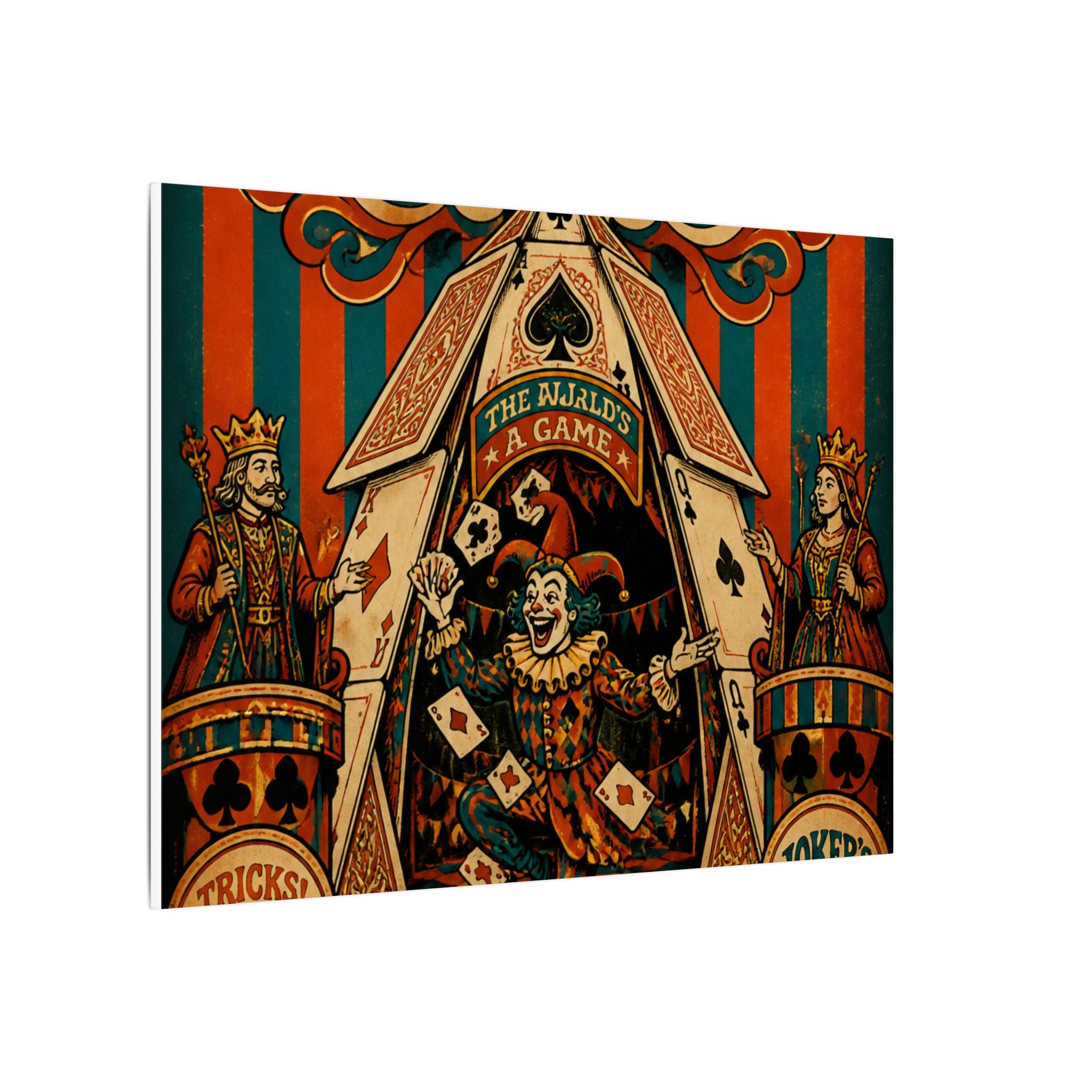 Playing Cards Tent Wall Art Canvas 24×36 Psychedelic Dining Room Decor Maximalist Print