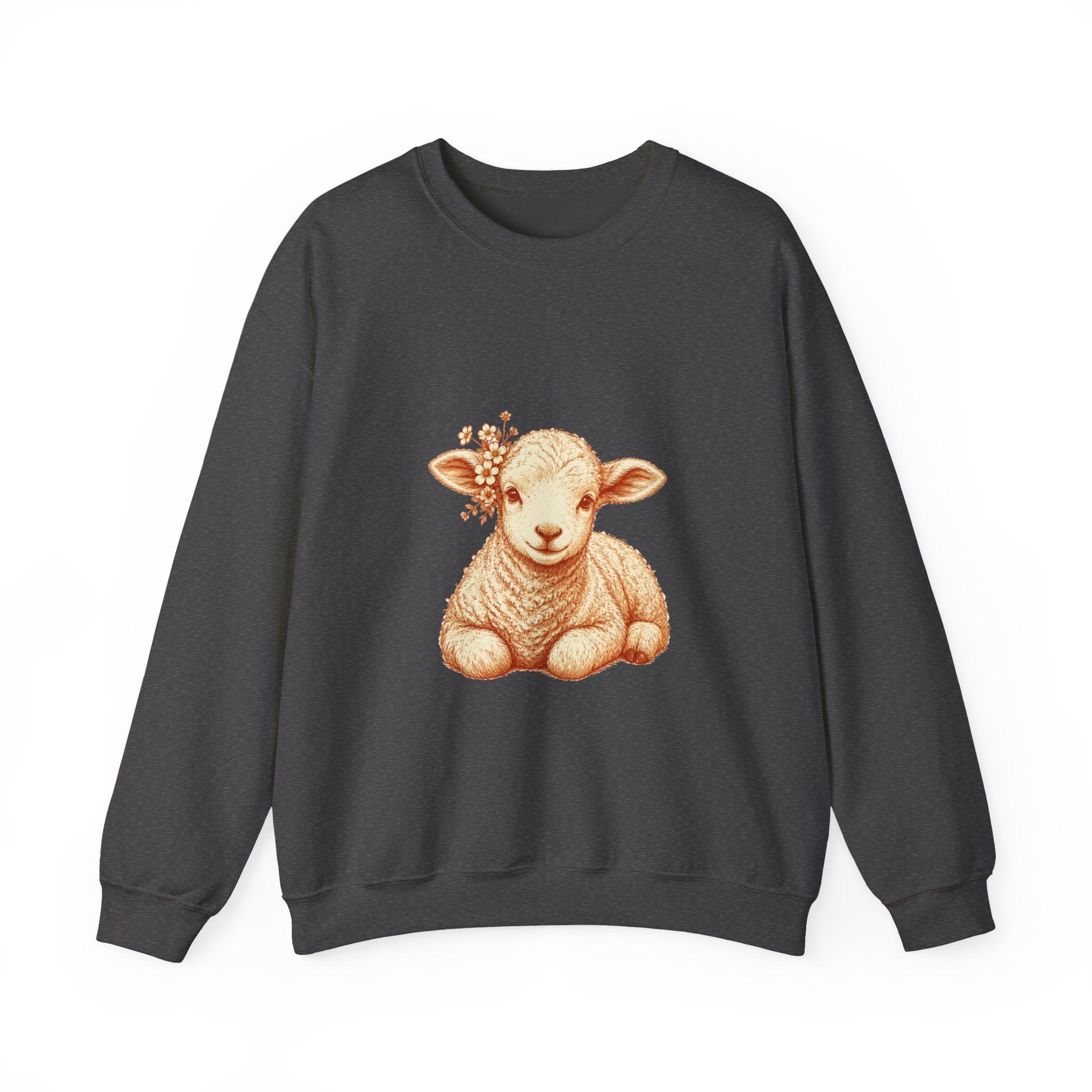 Matching Couple Sweatshirt - Lion & Lamb Matching Couple Comfort Colors Crew Hand-Drawn Art His Hers Anniversary Gift - Design B