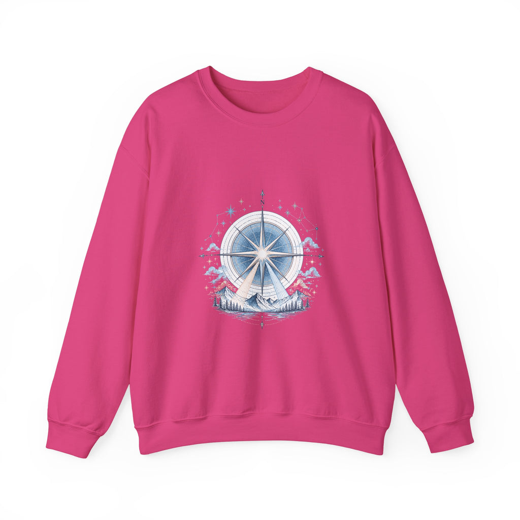 Matching Couple Sweatshirt - Shooting Star & North Star Matching Couple Premium Fleece Sweatshirt Hand-Drawn Art His Hers Anniversary Gift - Design B