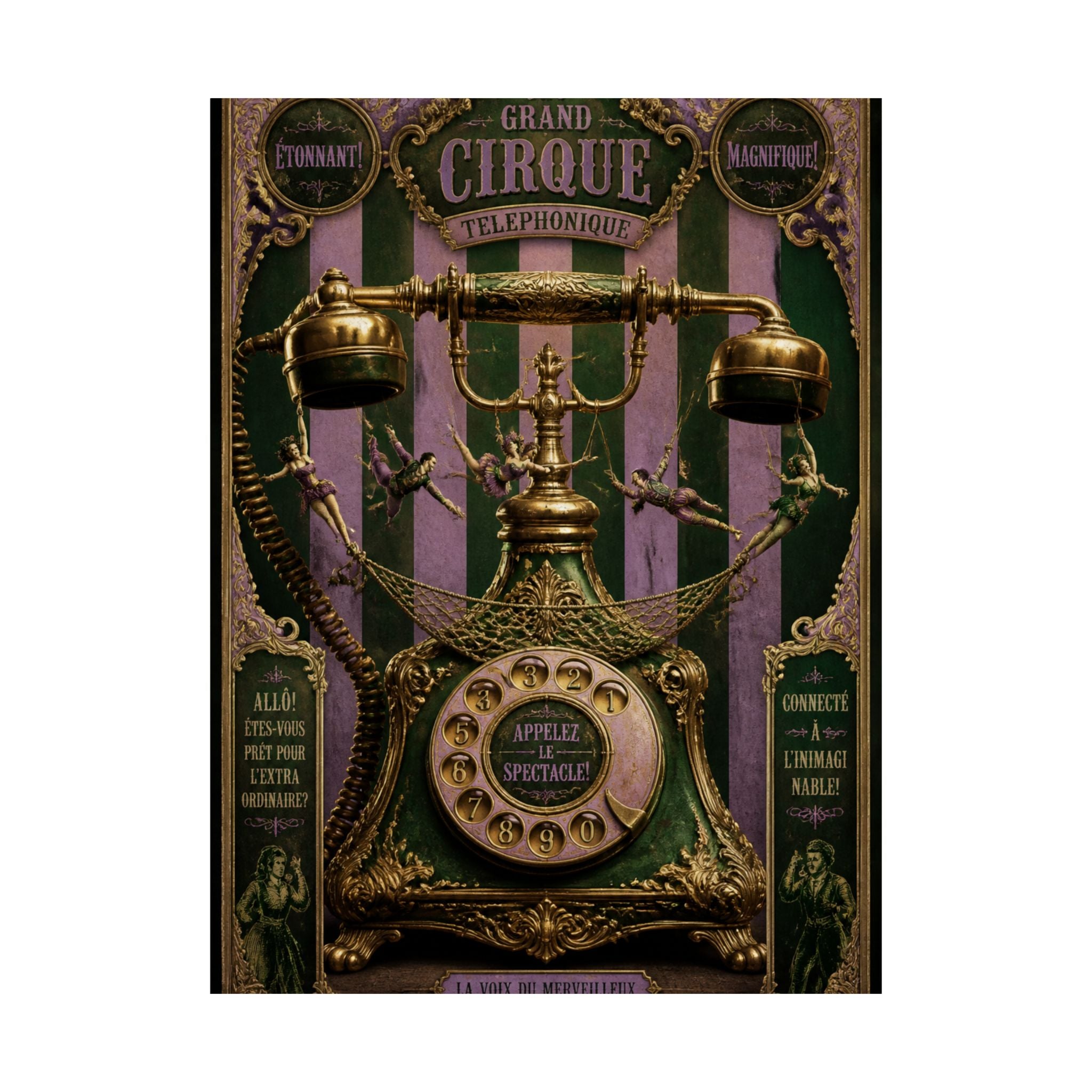 Vintage Telephone Booth Wall Art Poster 24×36 Baroque Studio Decor Maximalist Print