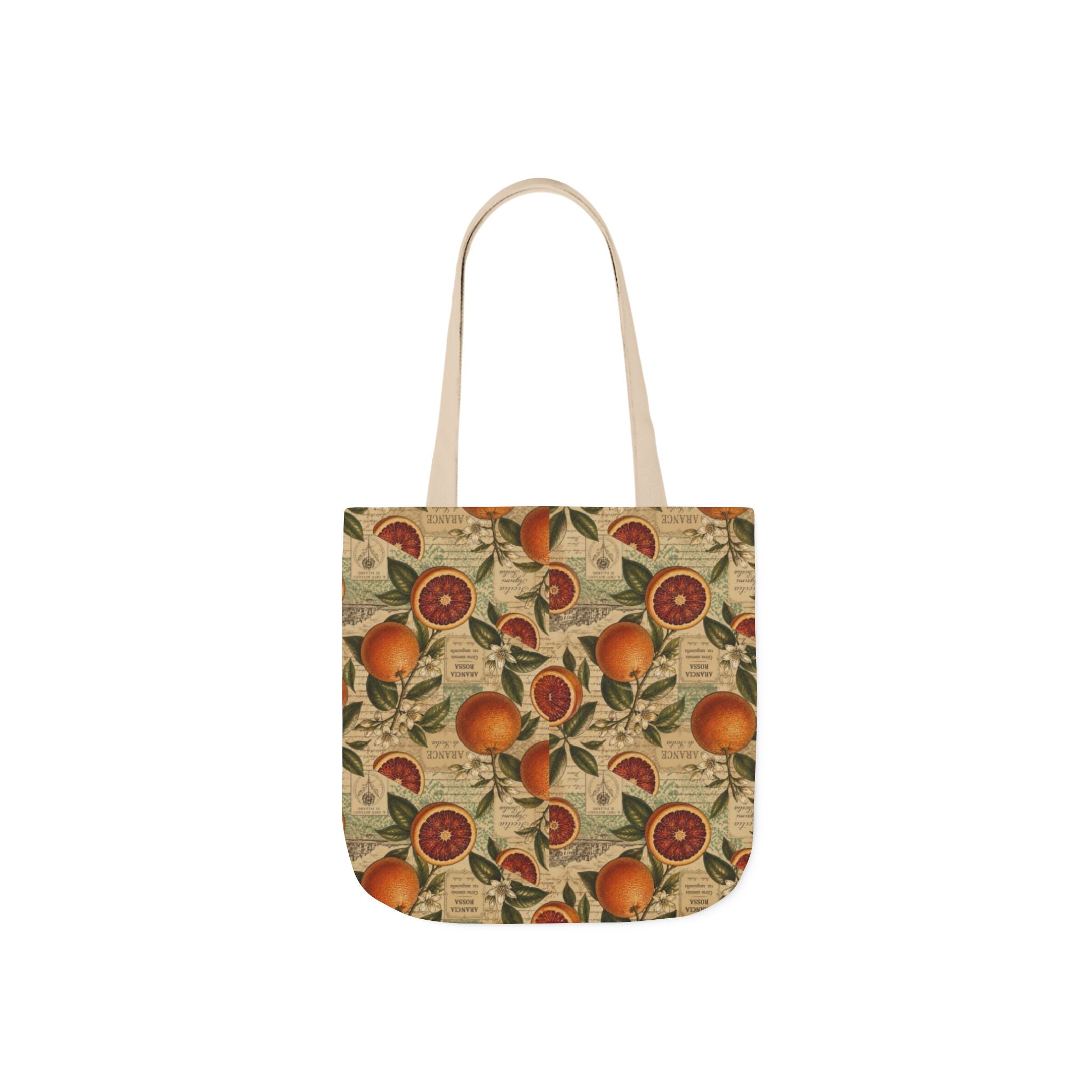 Blood Oranges Canvas Tote Bag Mediterranean Kitchen Botanical Design Italian Cottagecore Gift