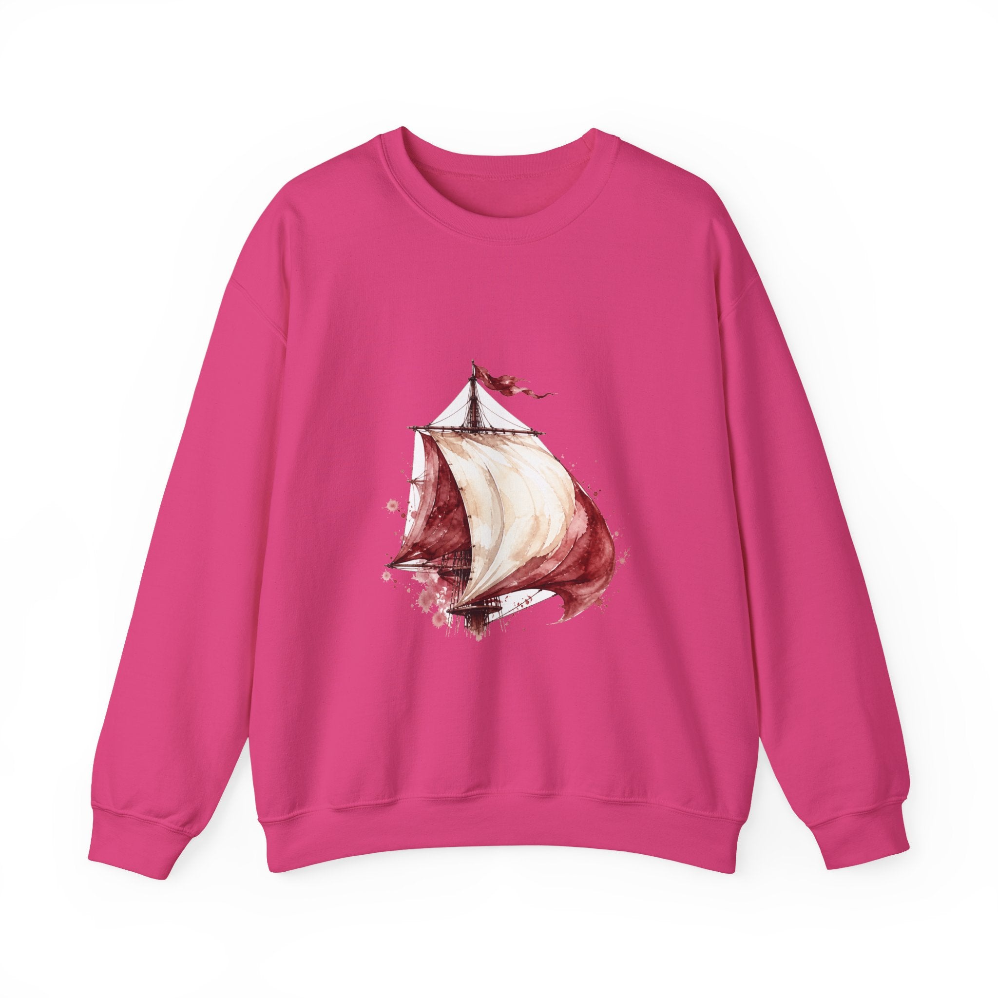 Matching Couple Sweatshirt - Anchor & Sail Matching Couple Comfort Colors Crew Watercolor Art His Hers Birthday Gift - Design B