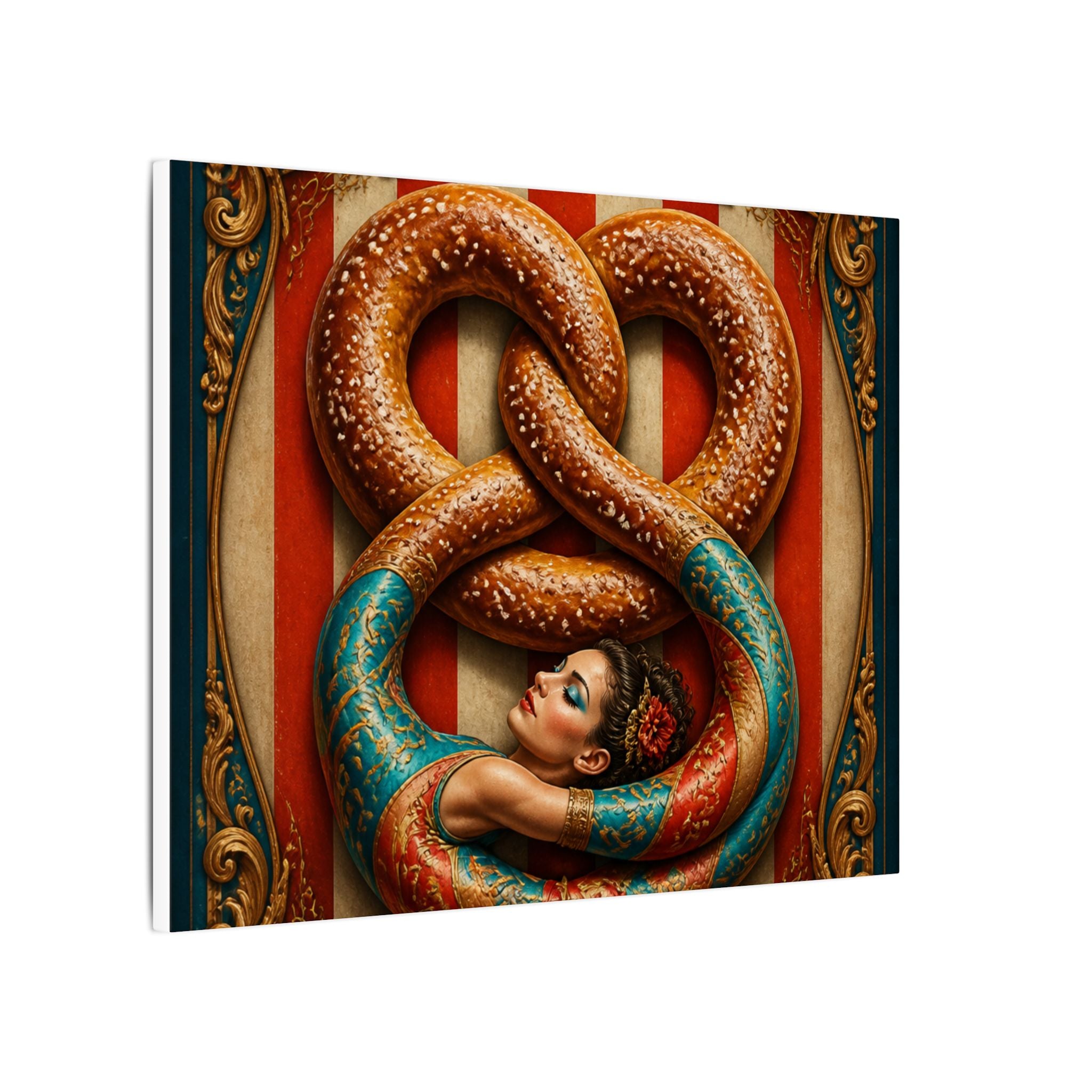 Pretzel Contortionist Wall Art Canvas 16×20 Baroque Home Office Decor Maximalist Print