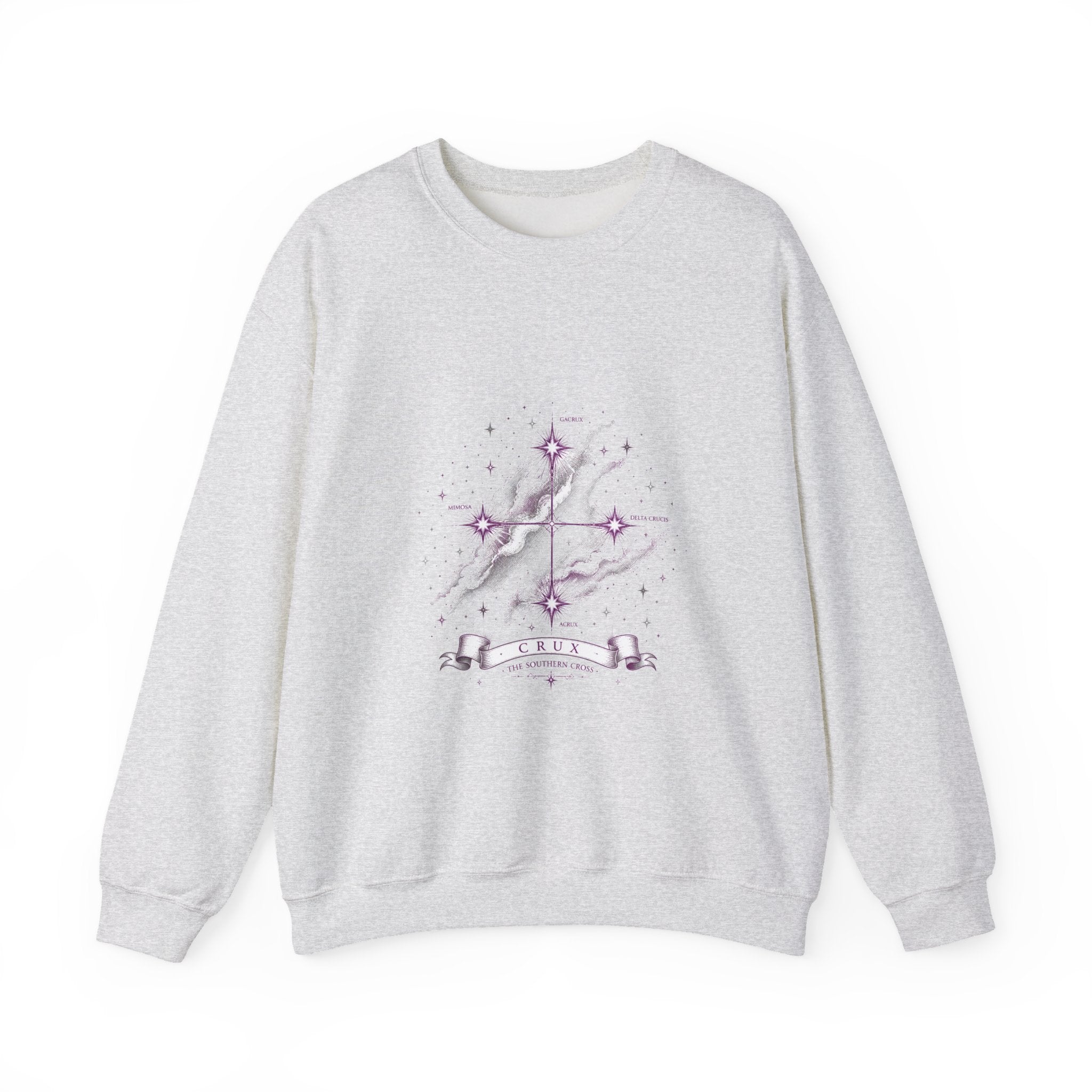 Matching Couple Sweatshirt - Aurora & Southern Cross Matching Couple Crewneck Sweatshirt Hand-Drawn Art His Hers Best Friend Gift - Design B