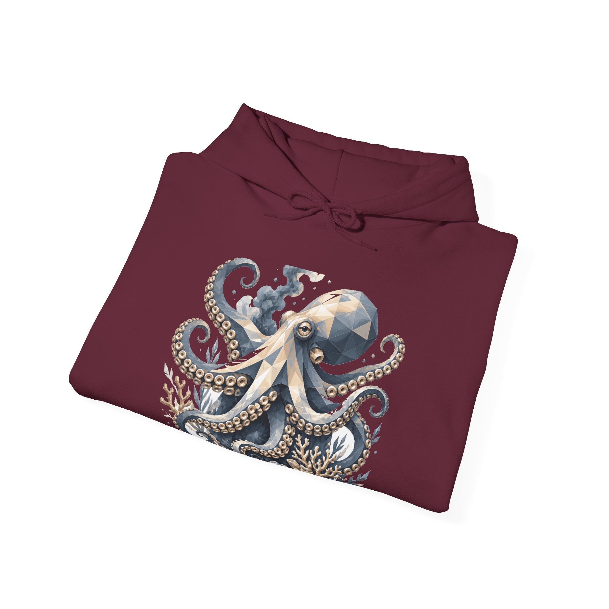 Matching Couple Sweatshirt - Octopus & Jellyfish Matching Couple Hooded Sweatshirt Geometric Art His Hers Couple Gift - Design A