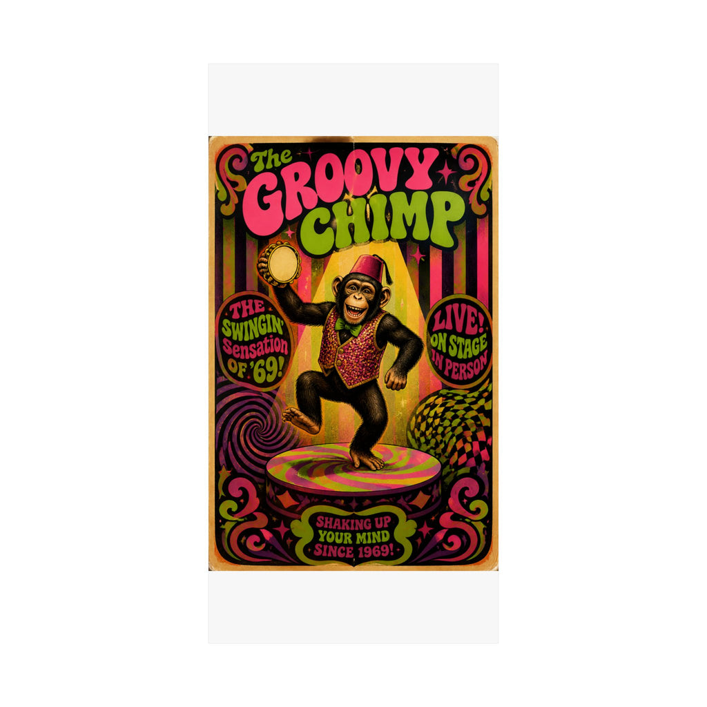 Dancing Monkey Wall Art Poster 18×24 Psychedelic Cafe Decor Maximalist Print
