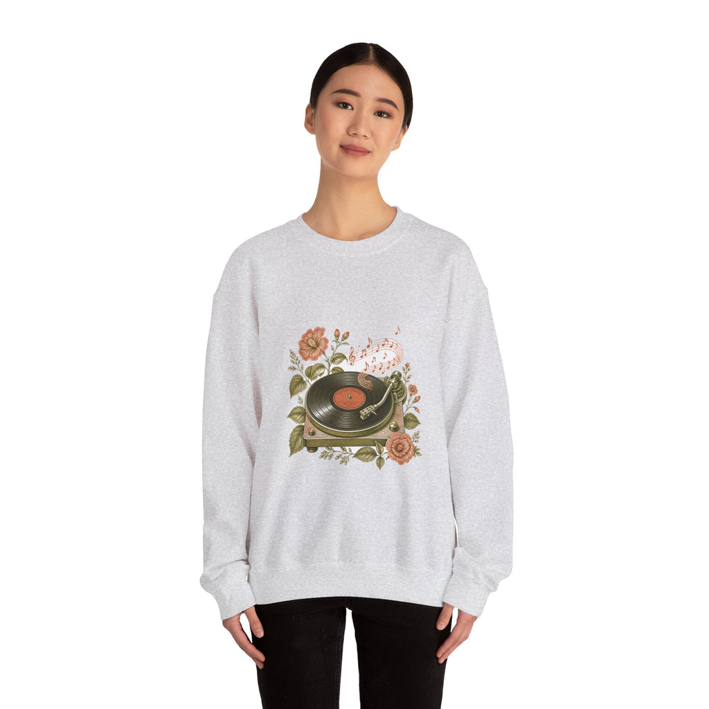 Matching Couple Sweatshirt - Vinyl & Cassette Matching Couple Premium Fleece Sweatshirt Vintage Art His Hers Honeymoon Gift - Design A