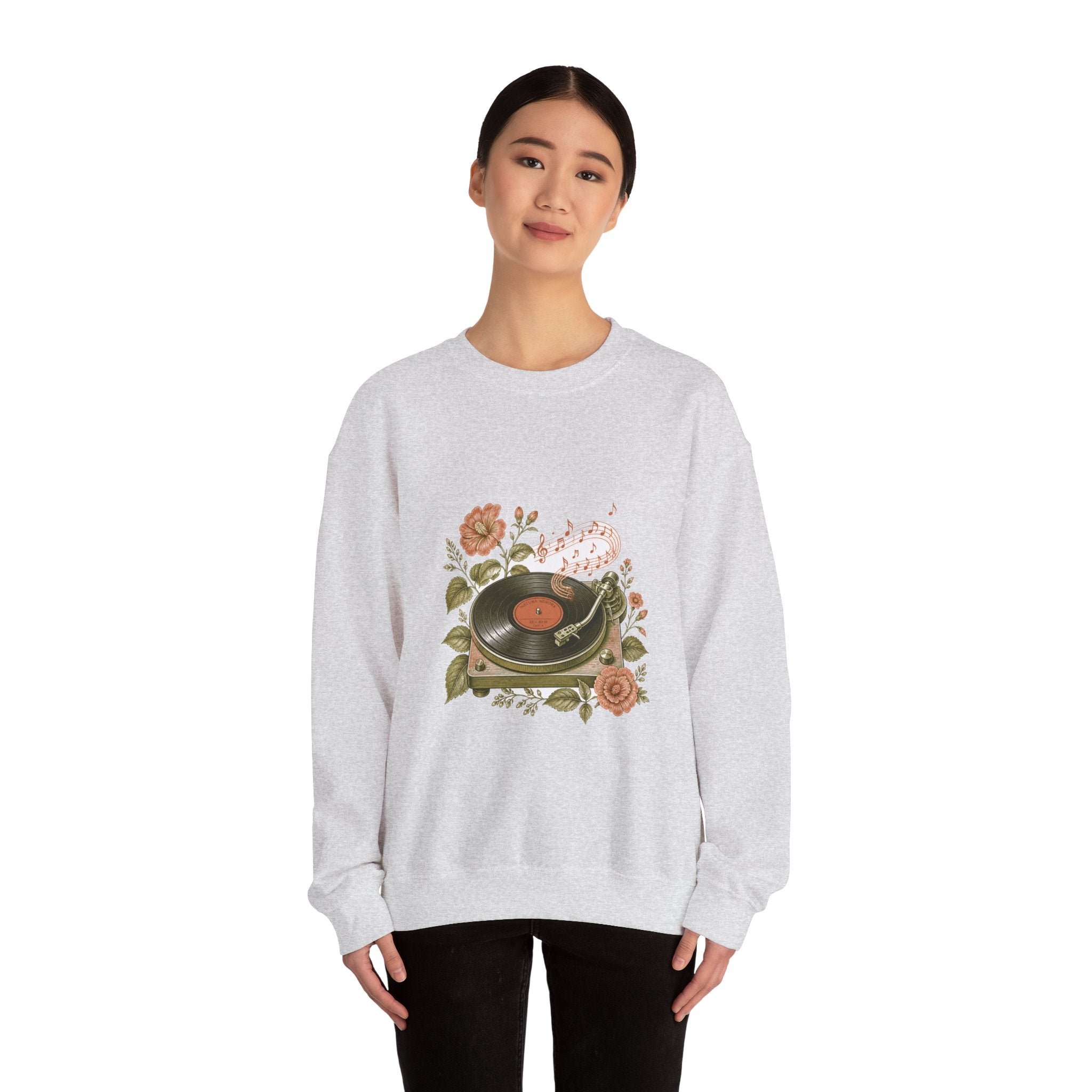 Matching Couple Sweatshirt - Vinyl & Cassette Matching Couple Premium Fleece Sweatshirt Vintage Art His Hers Honeymoon Gift - Design A