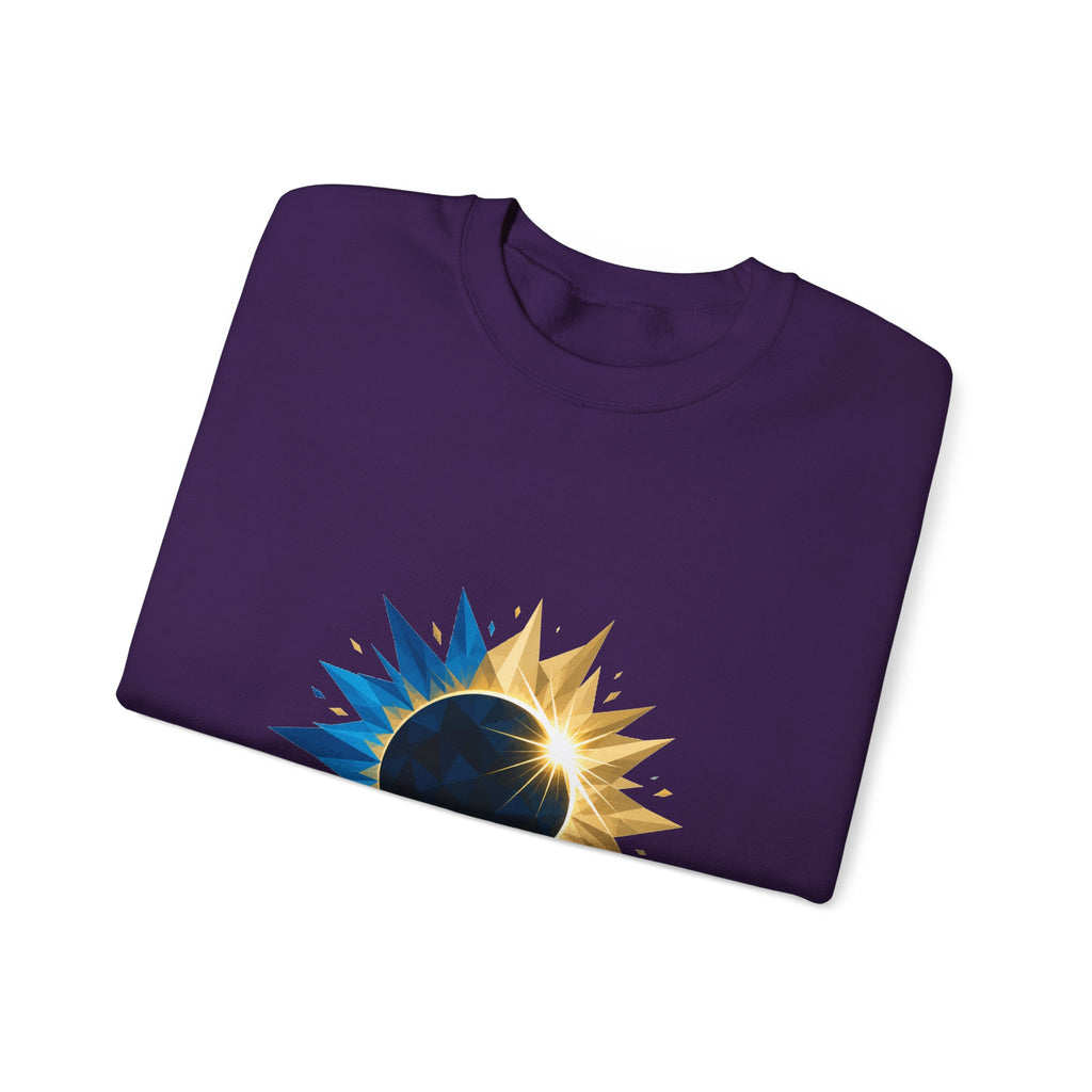 Matching Couple Sweatshirt - Solar & Lunar Eclipse Matching Couple Crewneck Sweatshirt Geometric Art His Hers Couple Gift - Design A