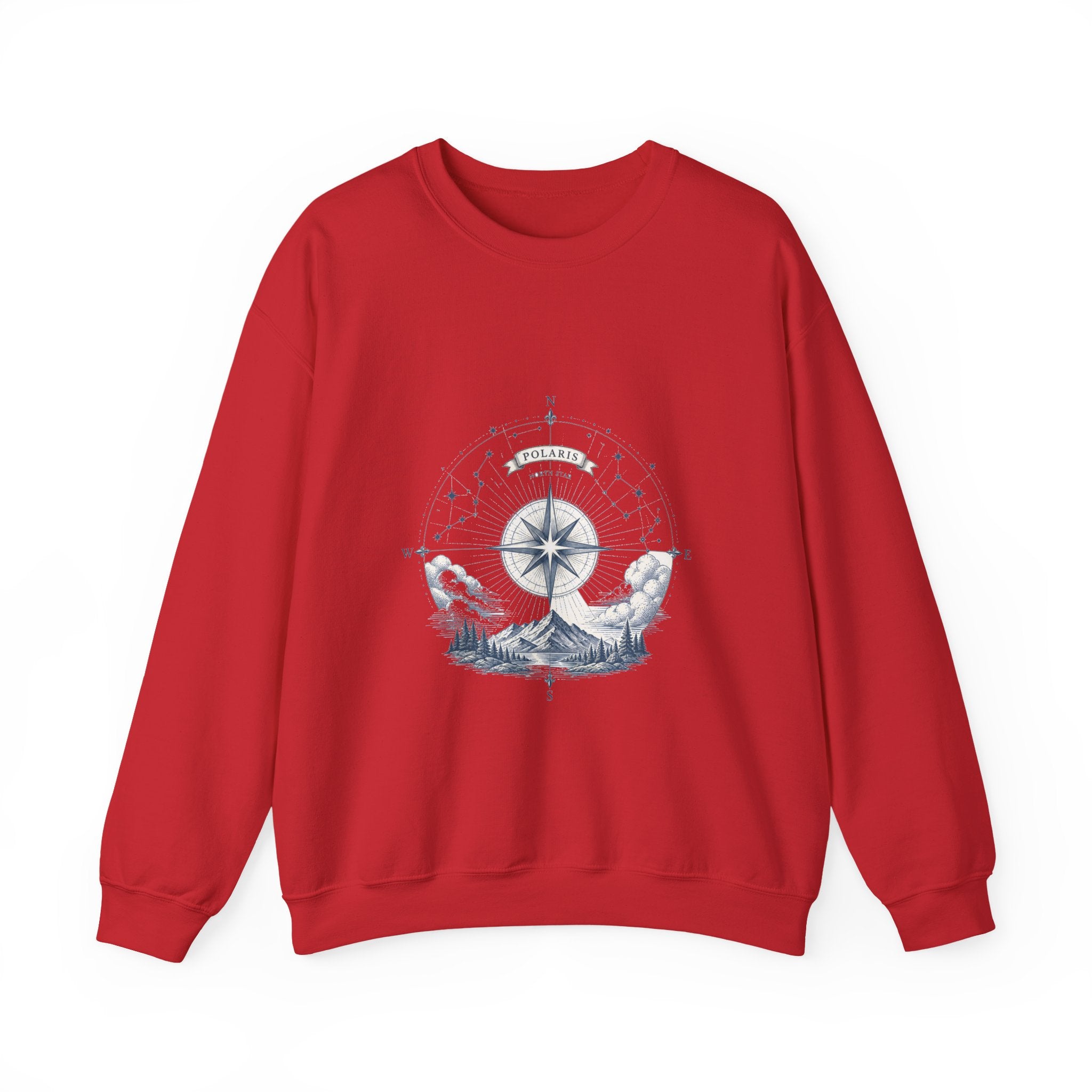 Matching Couple Sweatshirt - Shooting Star & North Star Matching Couple Crewneck Sweatshirt Vintage Art His Hers Wedding Gift - Design B