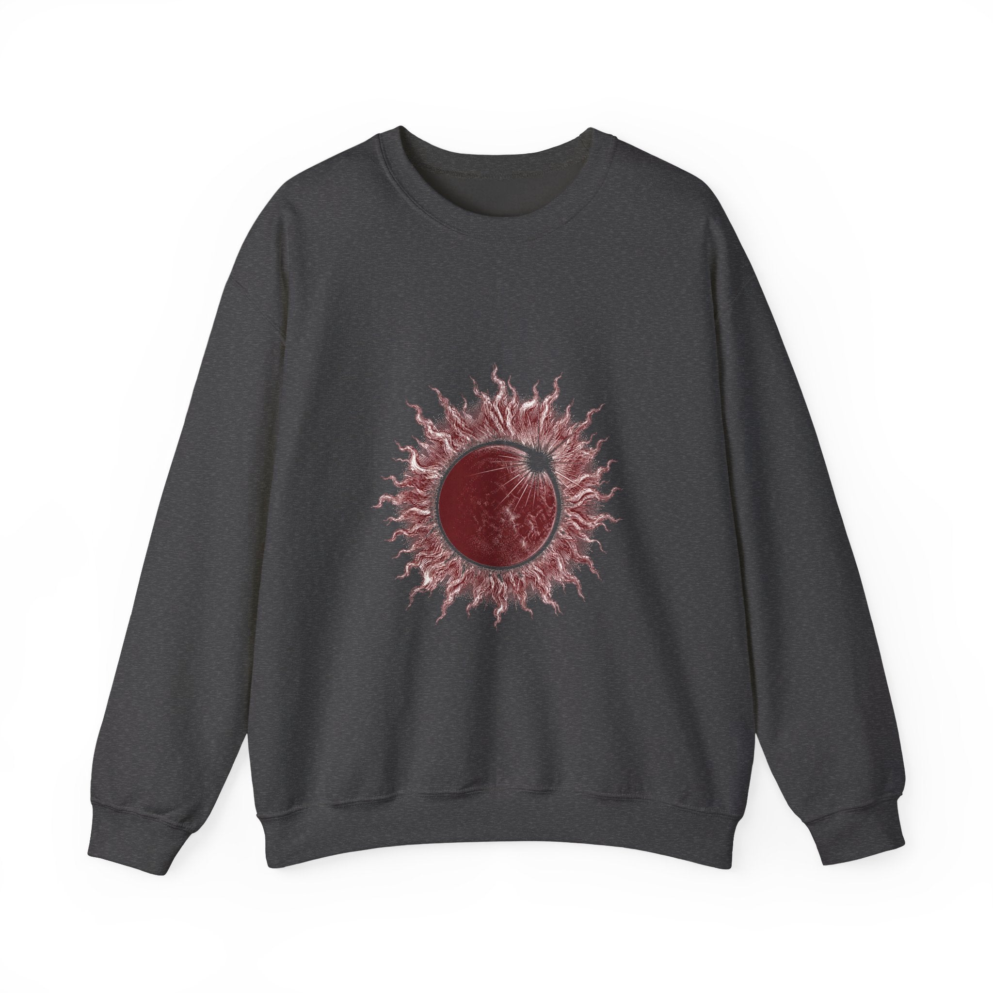 Matching Couple Sweatshirt - Solar & Lunar Eclipse Matching Couple Premium Fleece Sweatshirt Vintage Art His Hers Honeymoon Gift - Design A