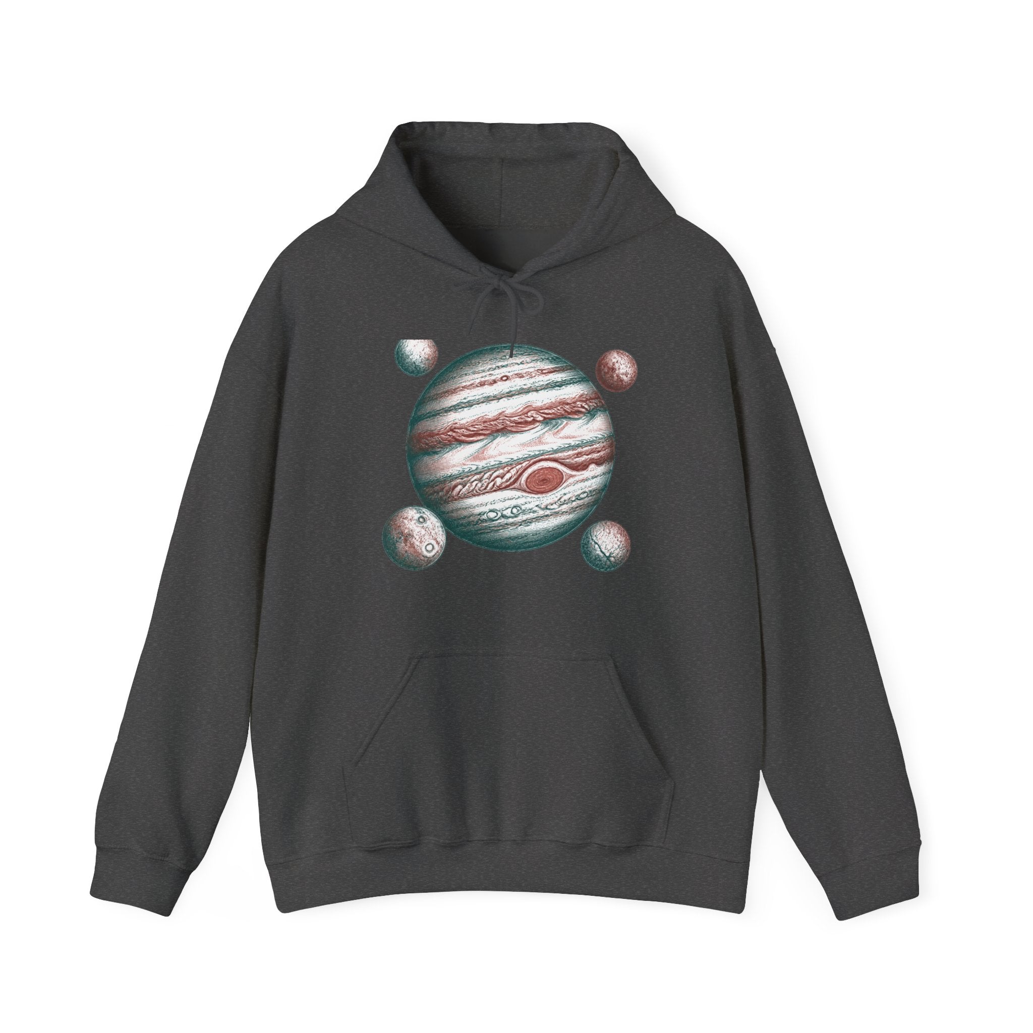 Matching Couple Sweatshirt - Saturn & Jupiter Matching Couple Hooded Sweatshirt Hand-Drawn Art His Hers Best Friend Gift - Design B