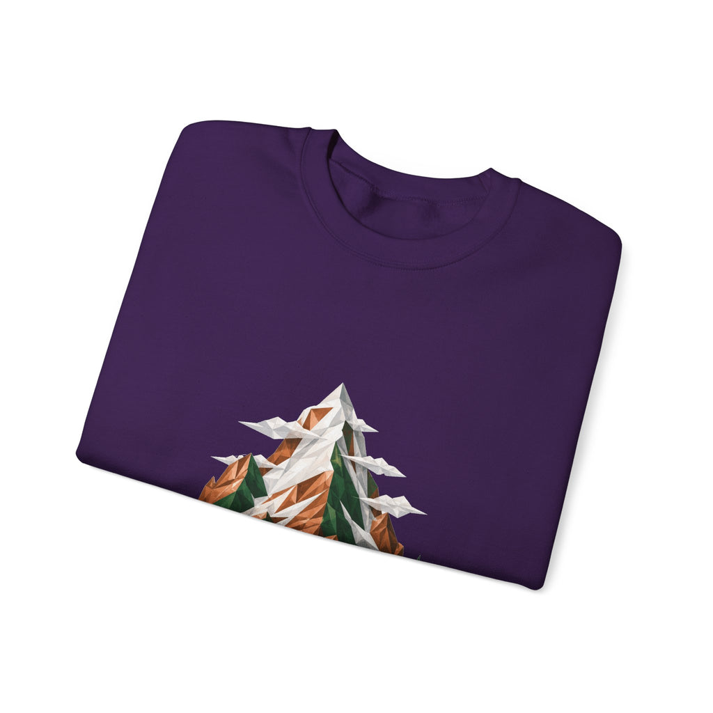 Matching Couple Sweatshirt - Mountain & Ocean Matching Couple Premium Fleece Sweatshirt Geometric Art His Hers Love Gift - Design A