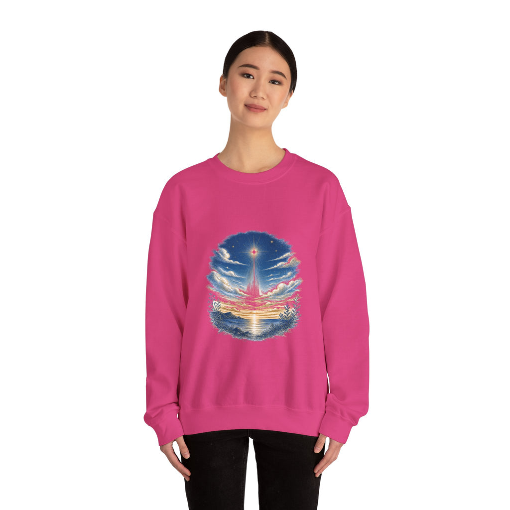 Matching Couple Sweatshirt - Evening & Morning Star Matching Couple Comfort Colors Crew Hand-Drawn Art His Hers Anniversary Gift - Design A