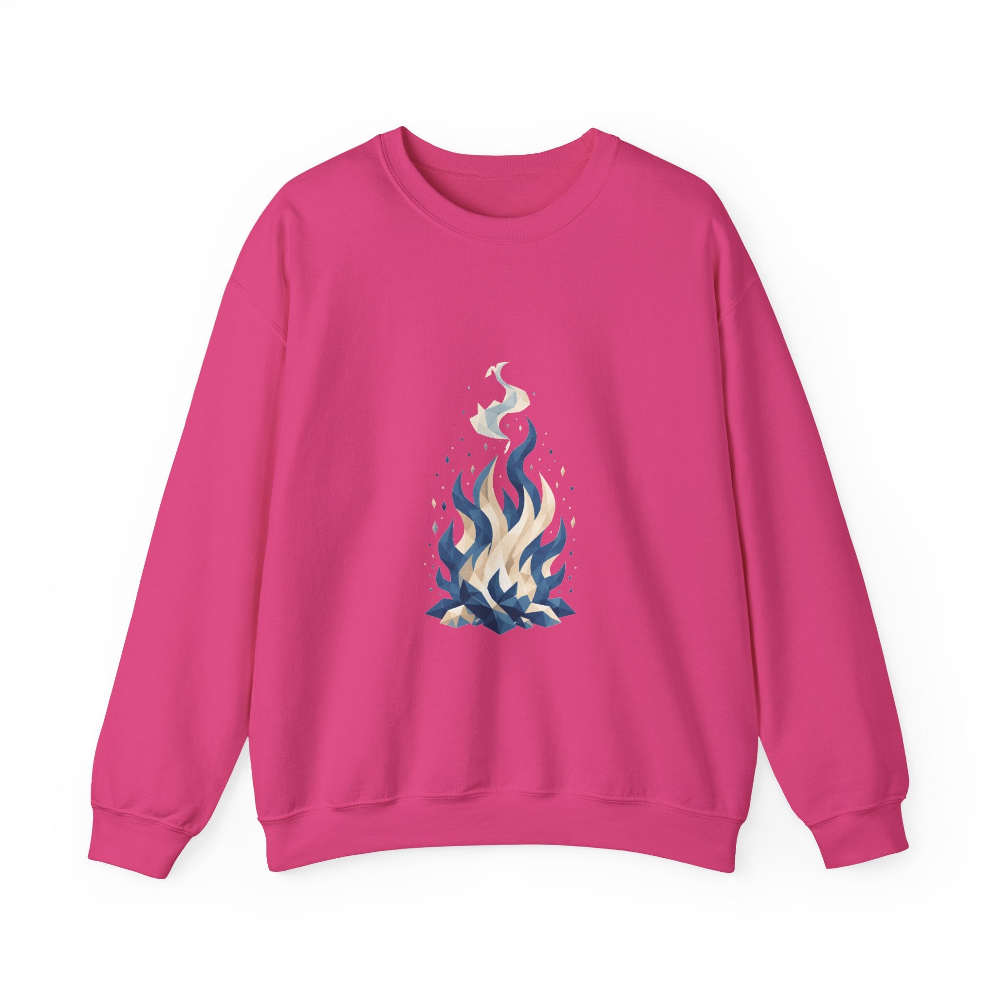 Matching Couple Sweatshirt - Wildfire & Waterfall Matching Couple Crewneck Sweatshirt Geometric Art His Hers Couple Gift - Design A