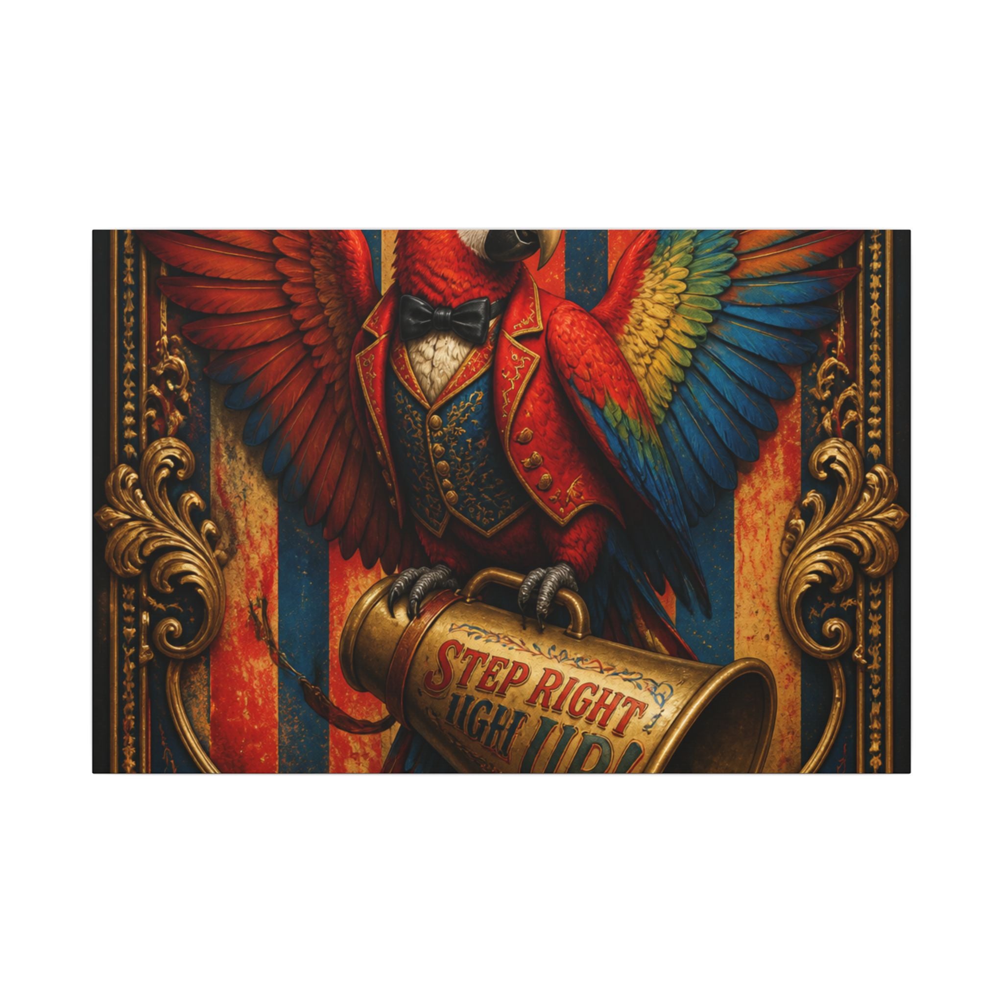 Parrot Ringmaster Wall Art Canvas 16×20 Baroque Home Office Decor Maximalist Print
